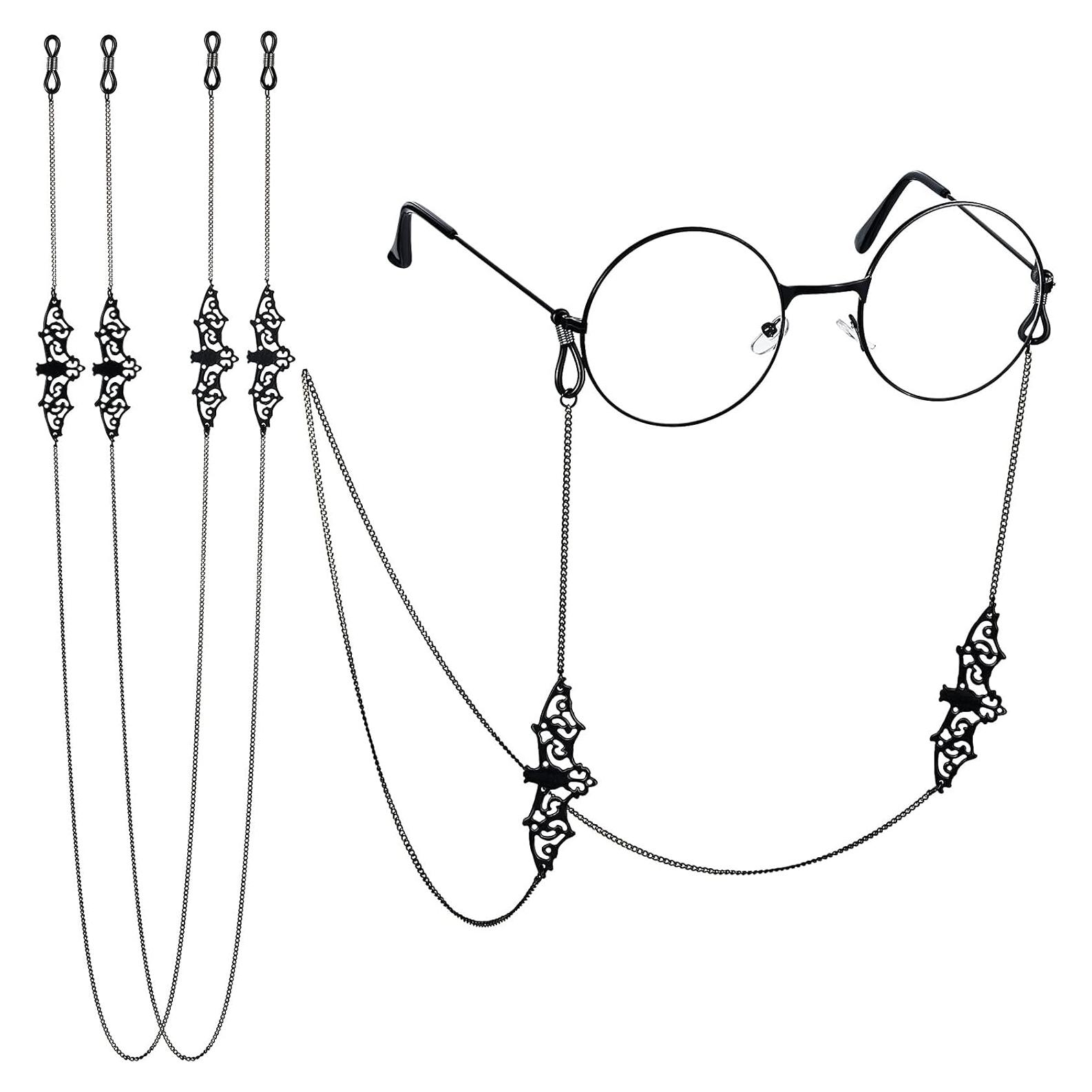 Cadena de Gafas Frienda 2 Piezas Murciélago Negro 75 cm