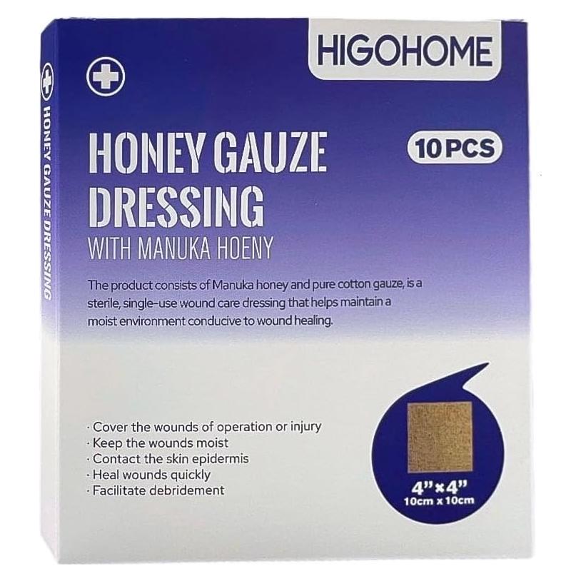Venda de Gasa de Miel de Manuka Dermacare 10x10 cm - 10 Paquetes