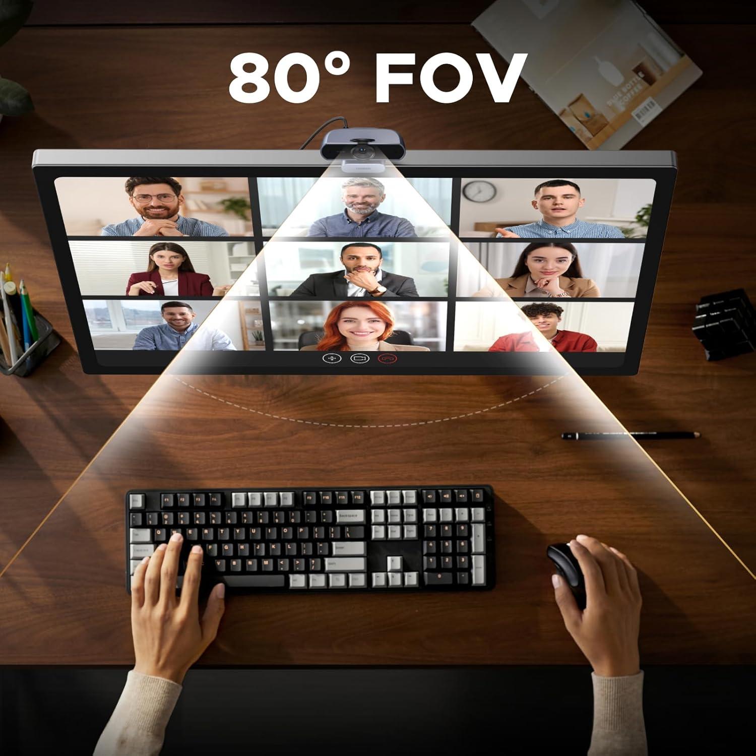 Cámara Web UGREEN 2K HD con Micrófono y Cubierta Privacidad