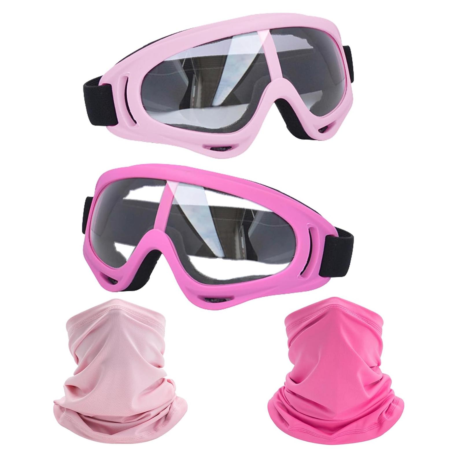 Gafas de Motocicleta LJDJ 2 Paquetes con 2 Máscaras