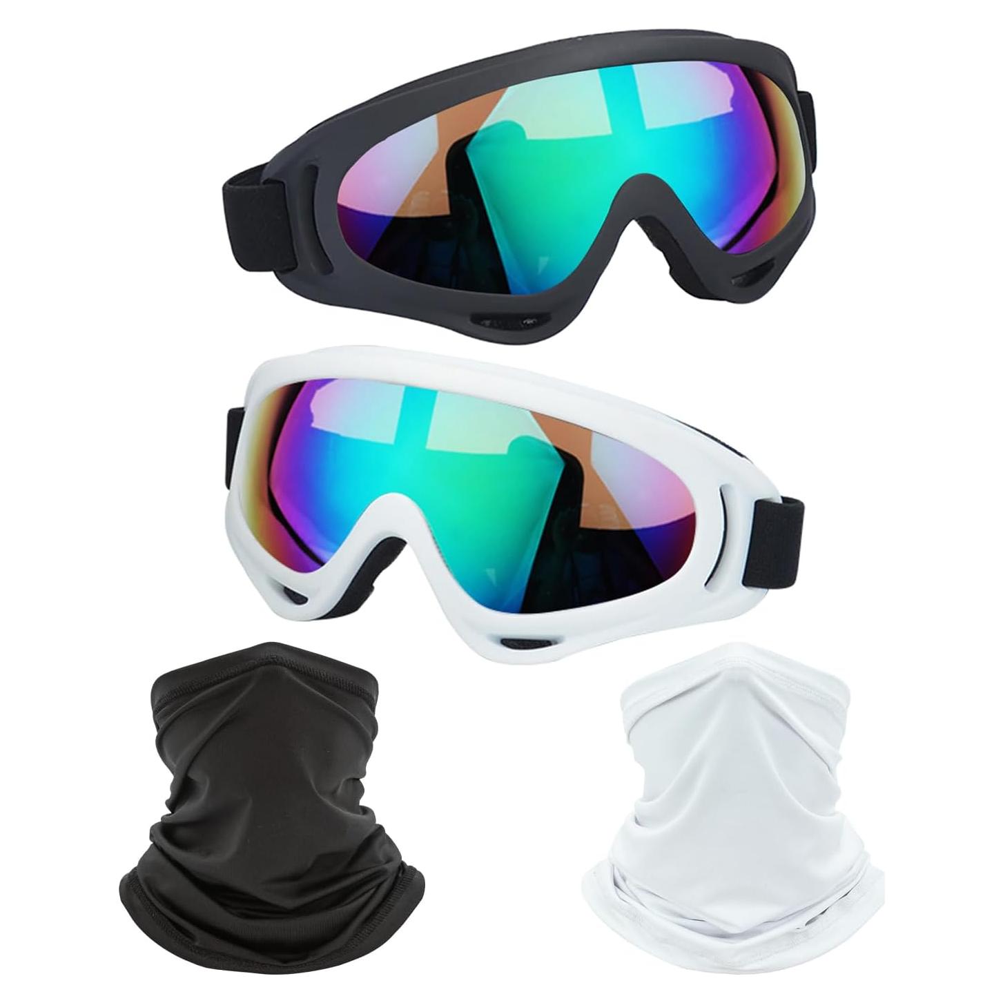 Gafas de Motocicleta LJDJ 2 Paquetes + 2 Máscaras