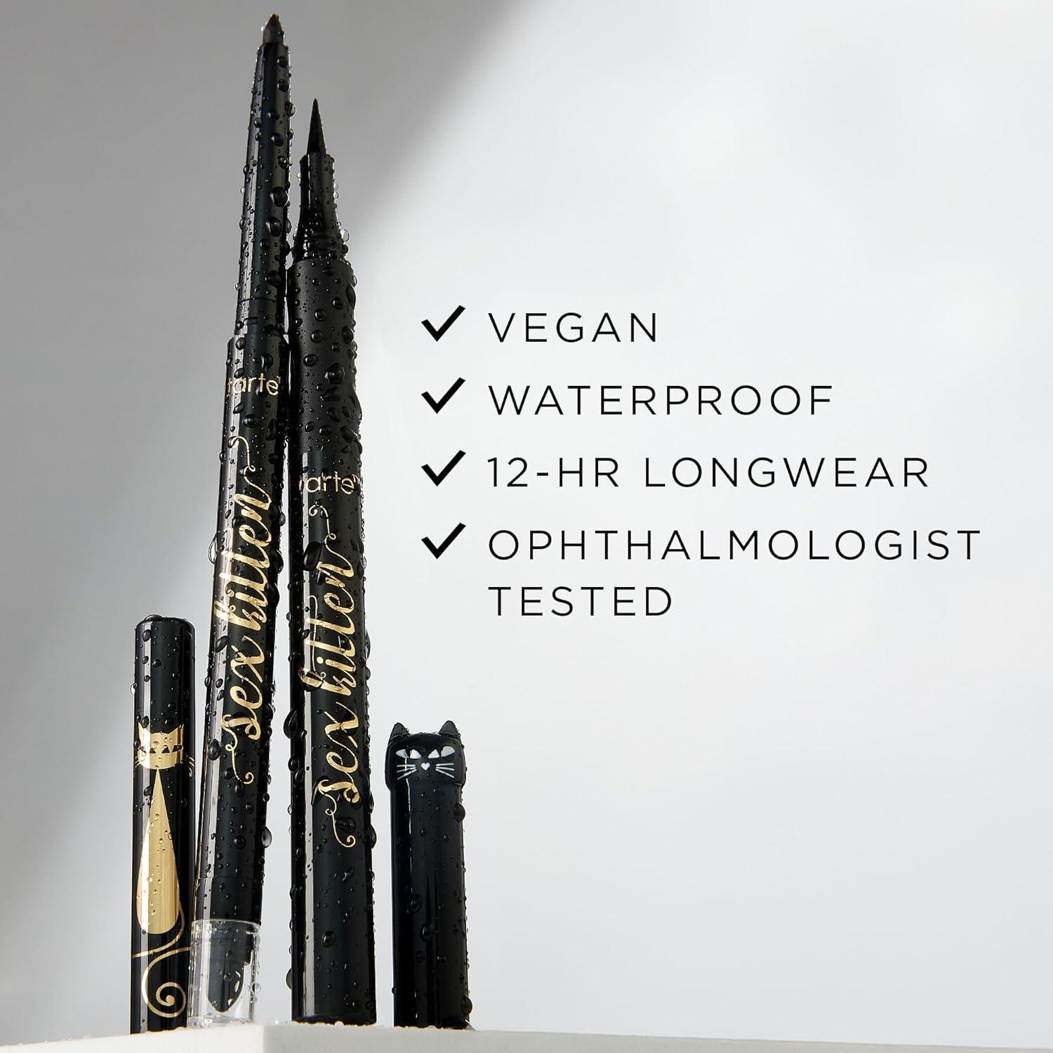 Eyeliner Líquido Tarte Sex Kitten Negro - Impermeable, Vegano