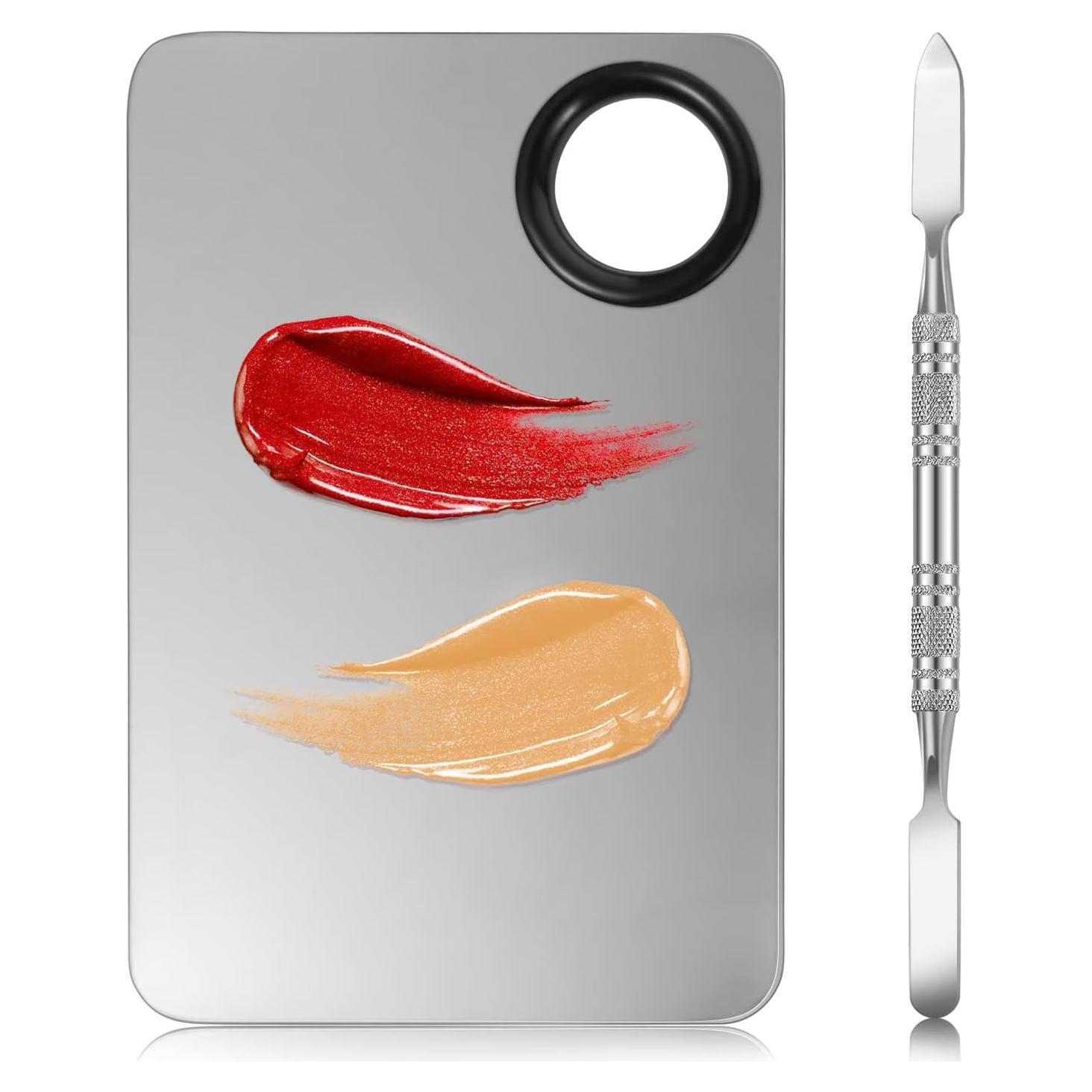 Set Paleta de Mezcla de Maquillaje BESARME 2 en 1 Acero Inoxidable