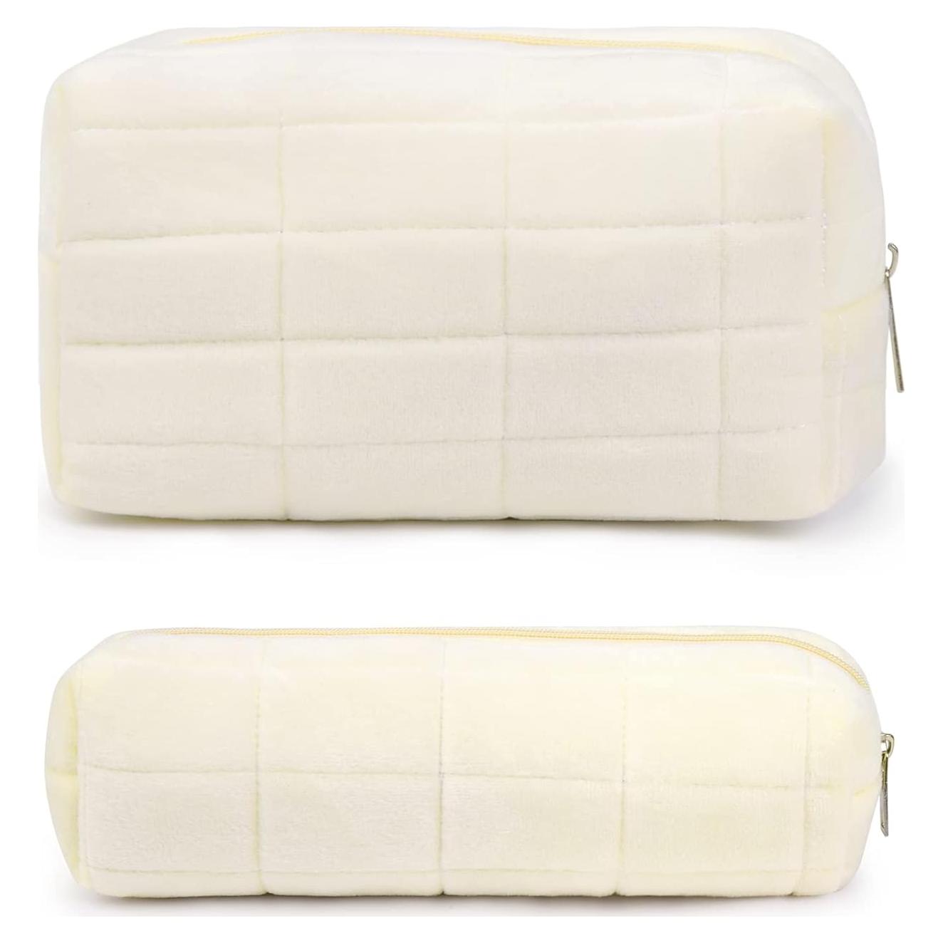 Bolsa de Maquillaje SOIDRAM 2 Piezas Gran Capacidad Blanca