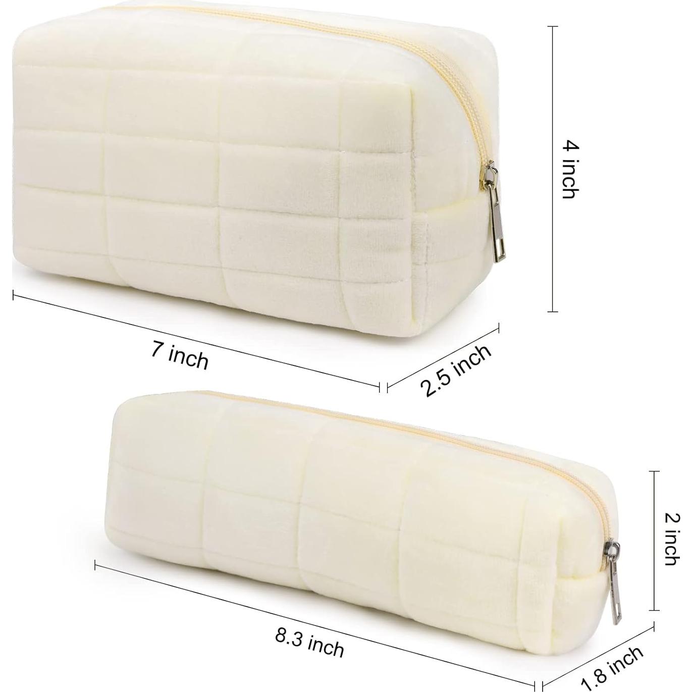 Bolsa de Maquillaje SOIDRAM 2 Piezas Gran Capacidad Blanca