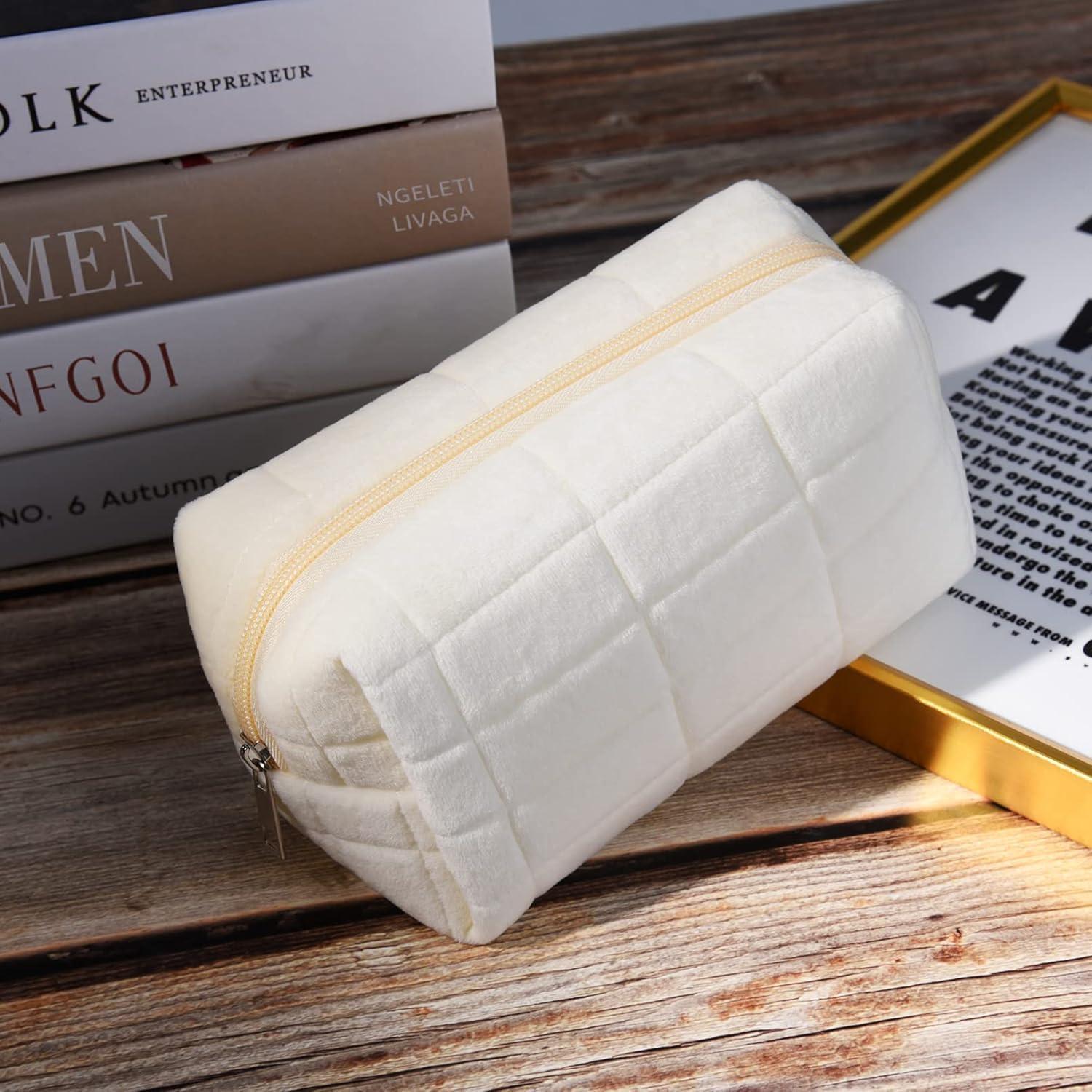 Bolsa de Maquillaje SOIDRAM 2 Piezas Gran Capacidad Blanca