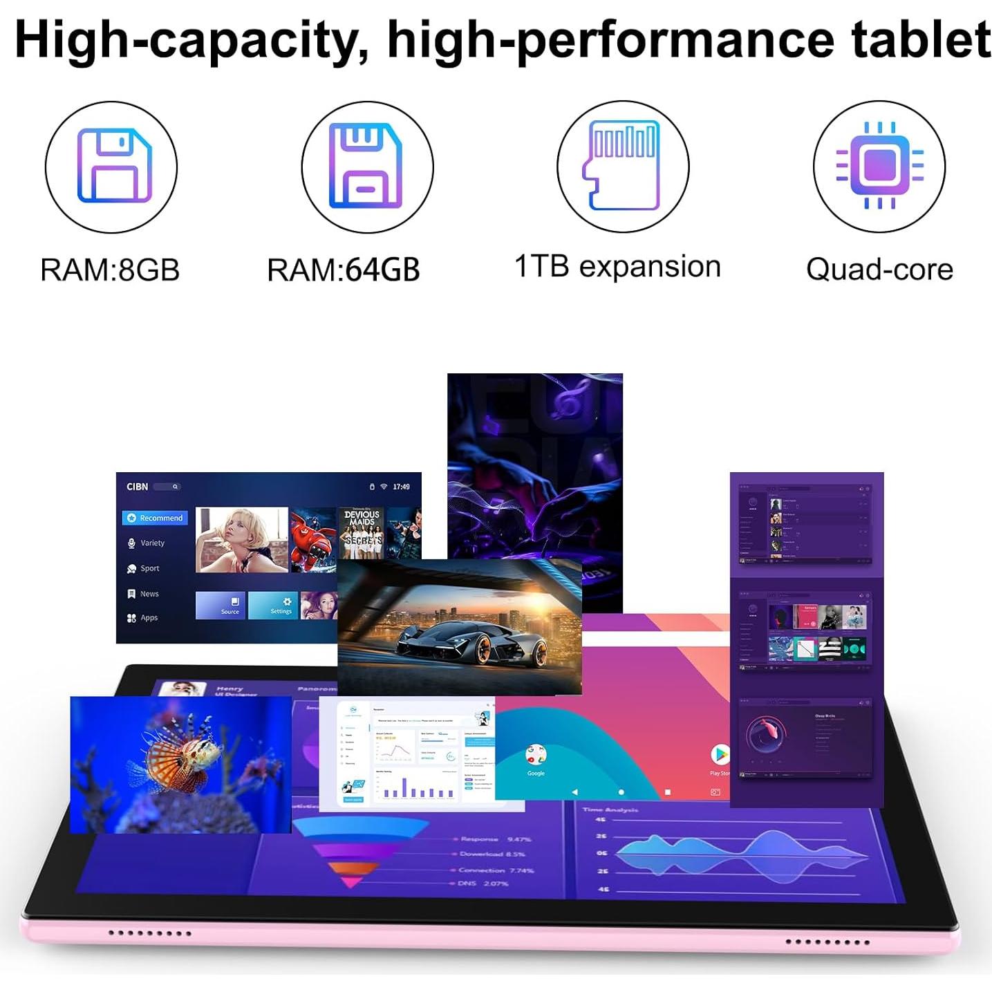 Tableta 2 en 1 CUPEISI YQ10S 10.1" HD 8GB RAM 64GB ROM