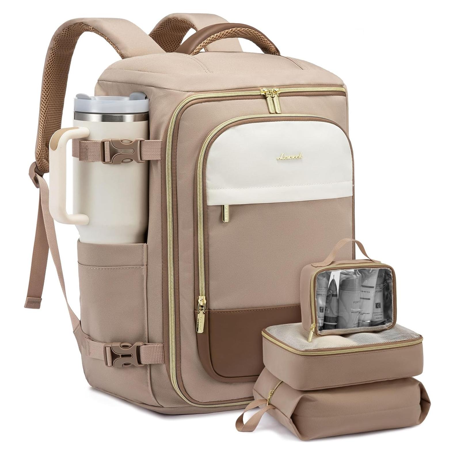 Mochila de Viaje LOVEVOOK 40L para Mujeres con Cubos de Empaque