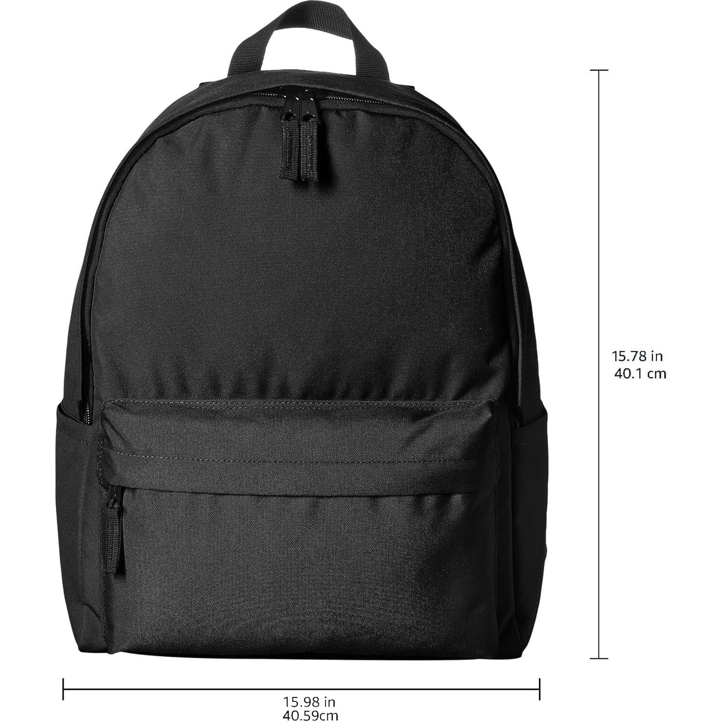 Mochila Escolar Amazon Basics Negra 25L Diseño Clásico