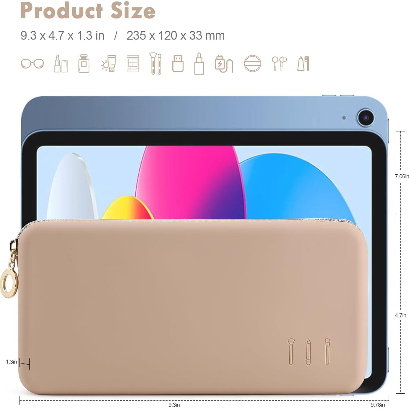 Bolsa de Brochas de Maquillaje FVION Caqui - Estuche de Viaje