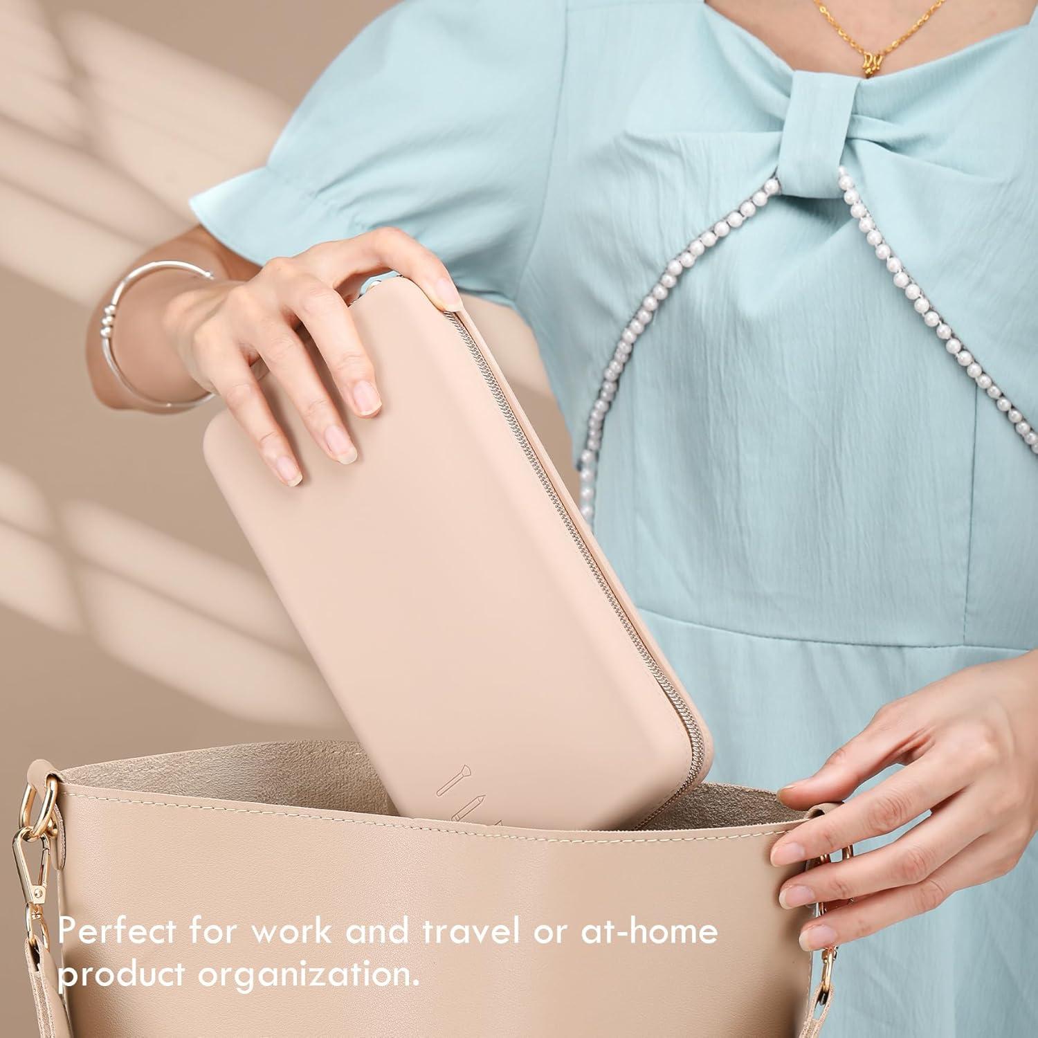 Bolsa de Brochas de Maquillaje FVION Caqui - Estuche de Viaje