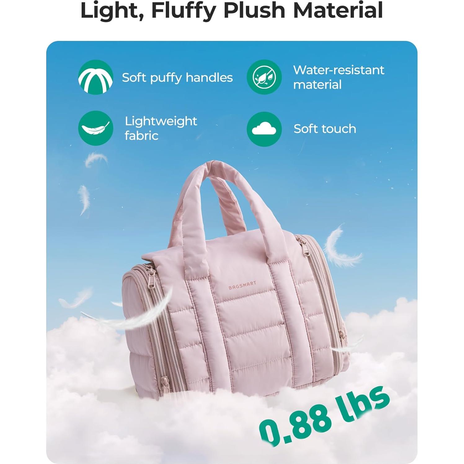 Bolsa de Maquillaje de Viaje BAGSMART Camello Grande 28x18x23cm