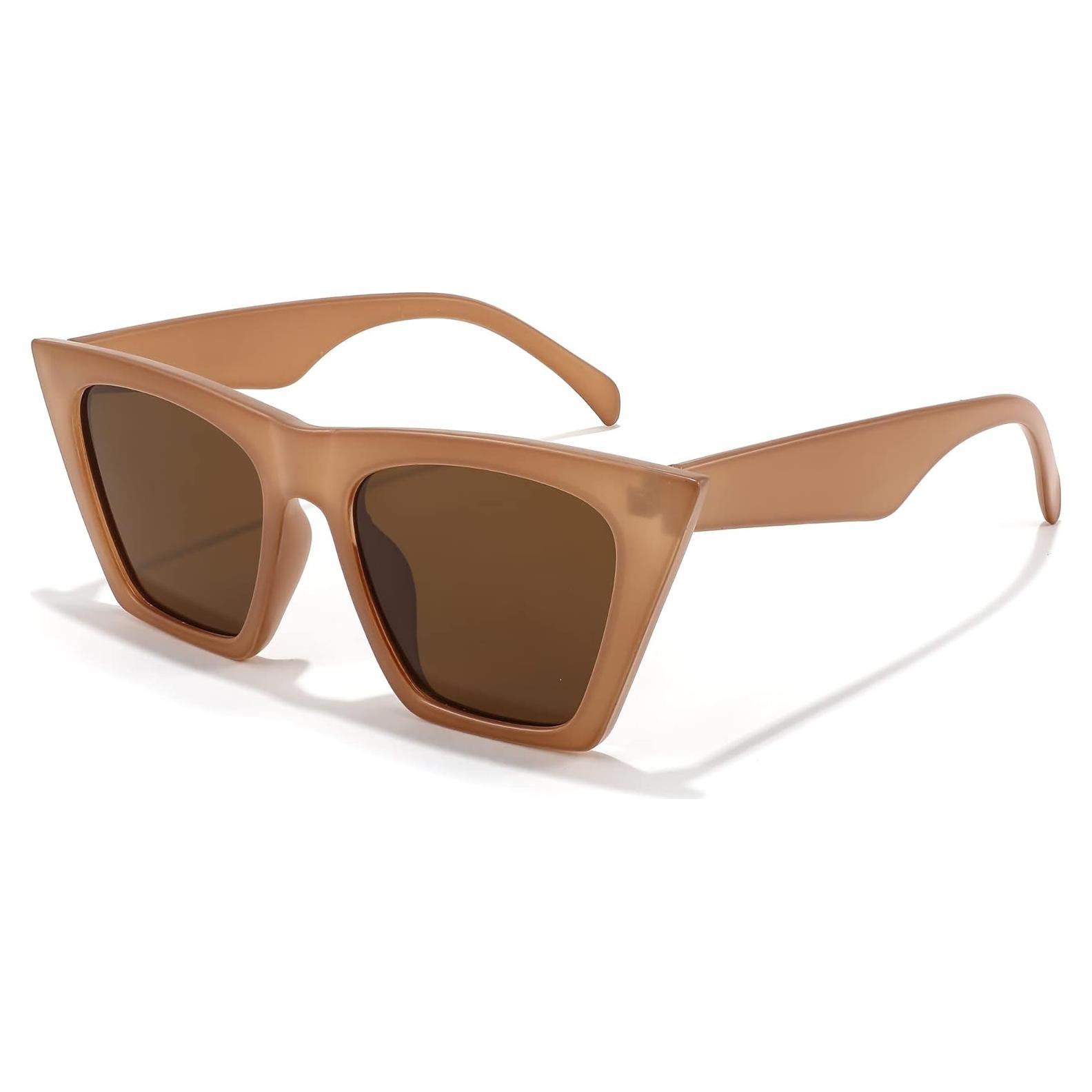 Gafas de sol cuadradas FEISEDY UV400 para mujer marrón