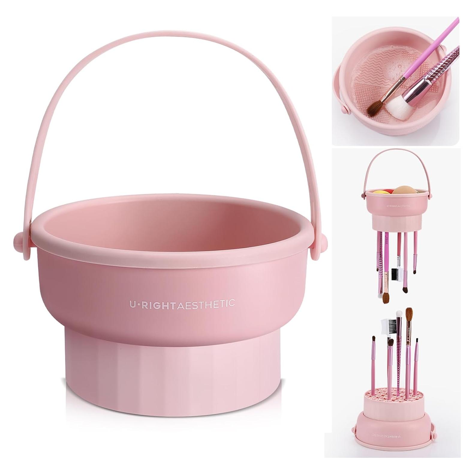 Alfombrilla Limpiadora de Brochas GOLIKEE 3 en 1 Rosa