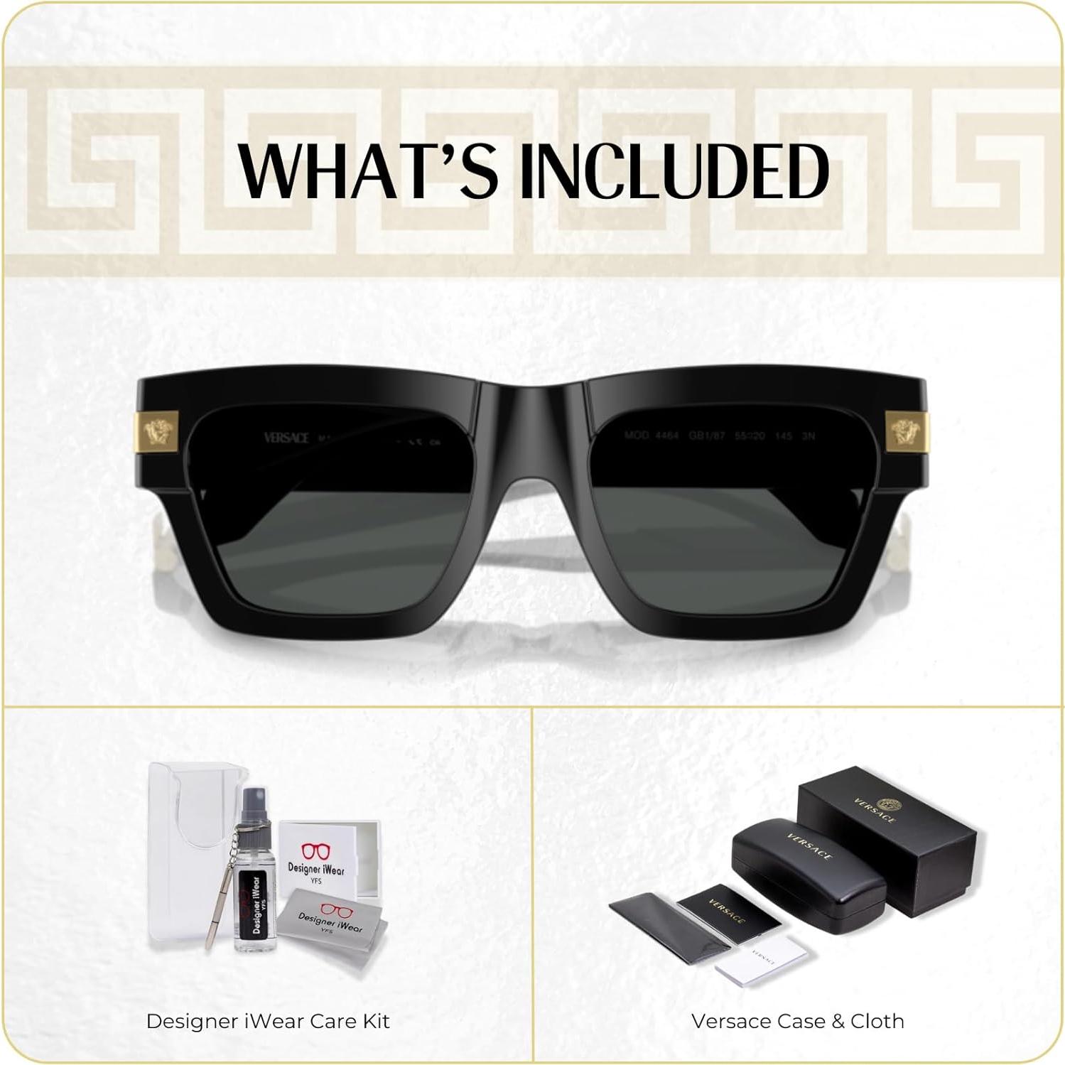 Gafas de sol rectangulares Versace VE4464 para hombres con kit