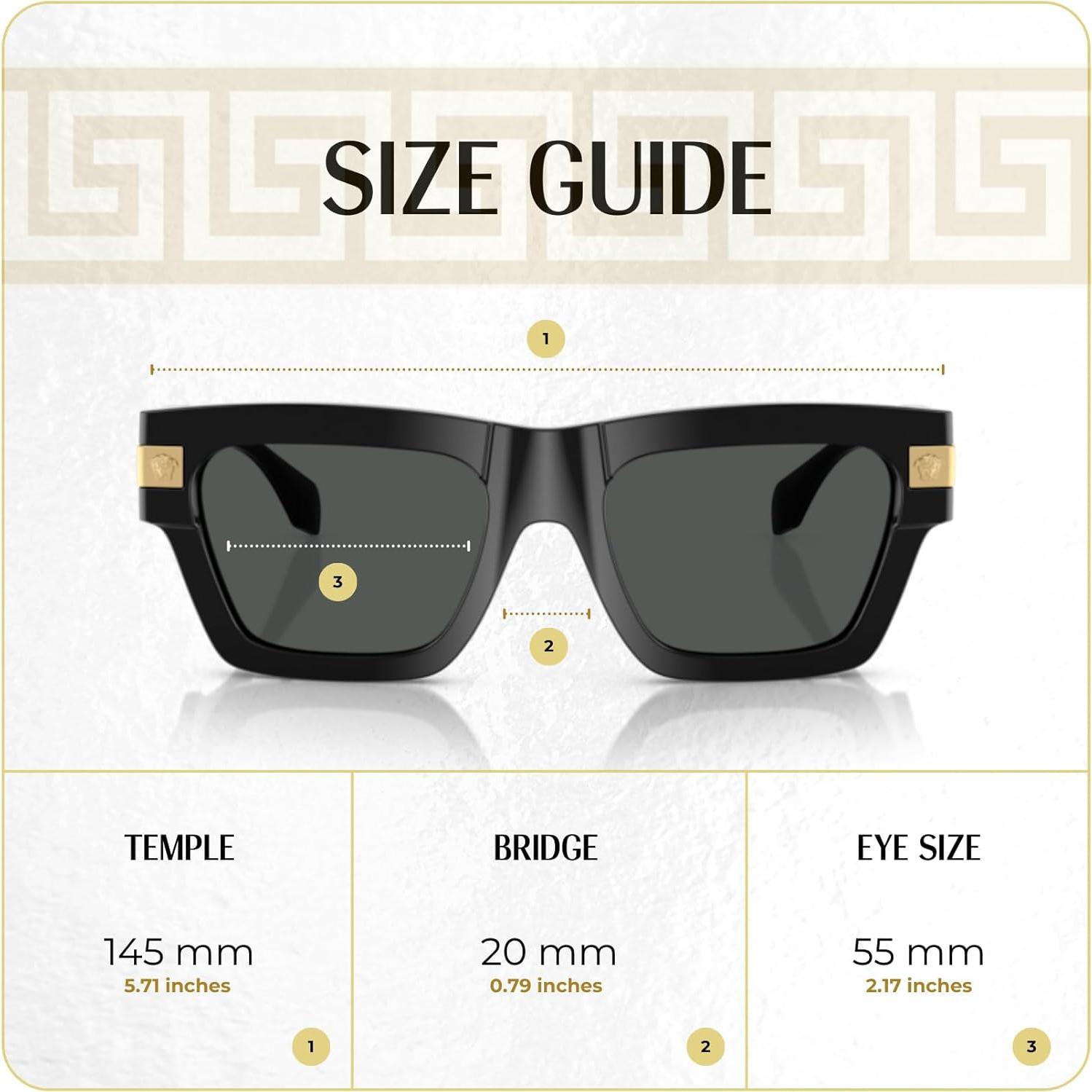 Gafas de sol rectangulares Versace VE4464 para hombres con kit
