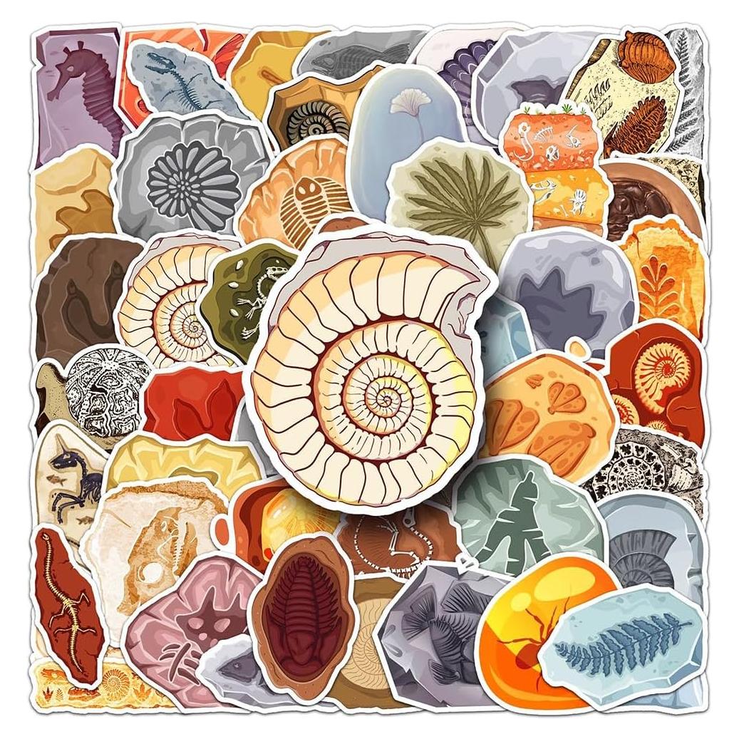 Calcomanías de Vinilo Impermeables LIFEPAL - 50 Pcs Fossil