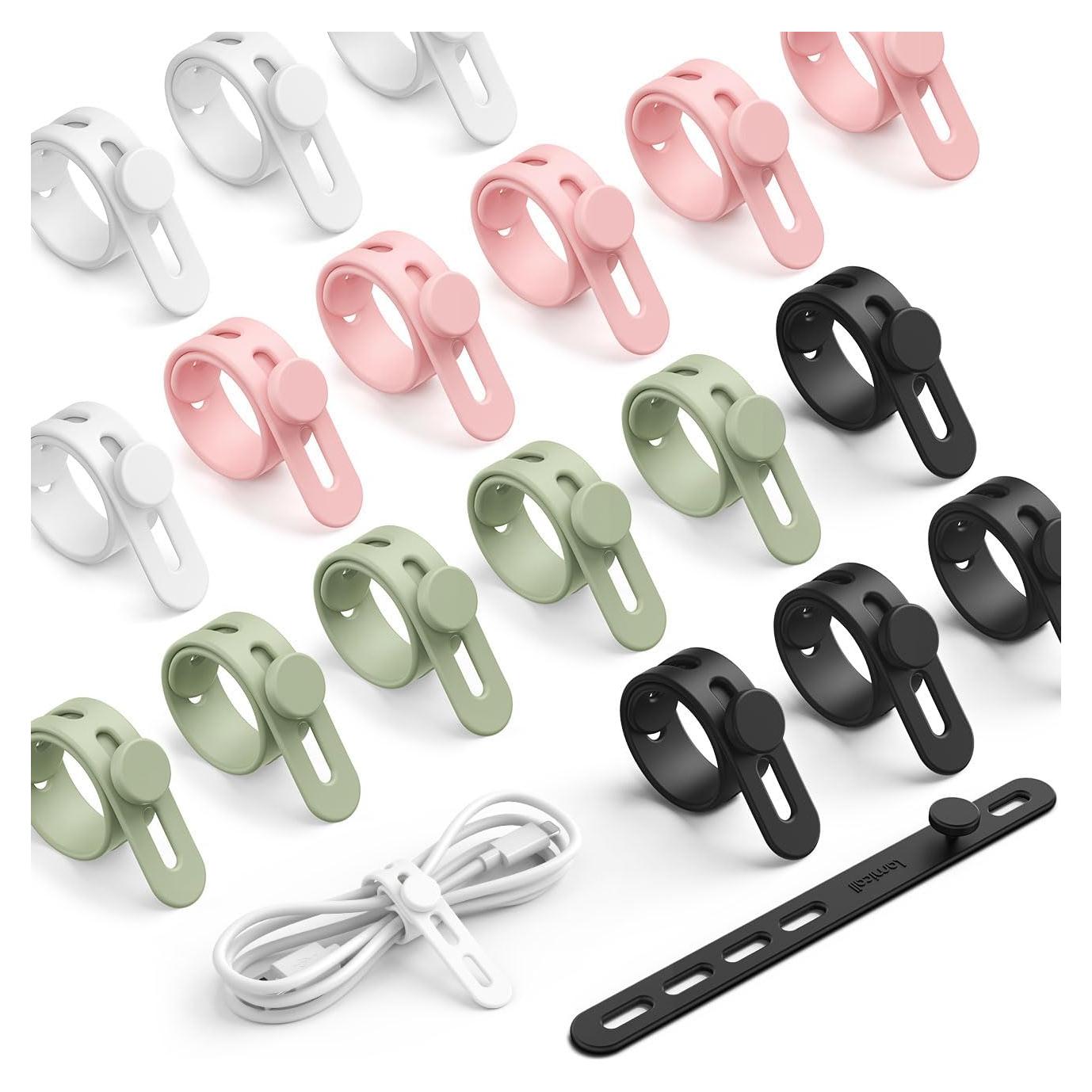 Correas de Silicona Lamicall 20Pack para Organizar Cables