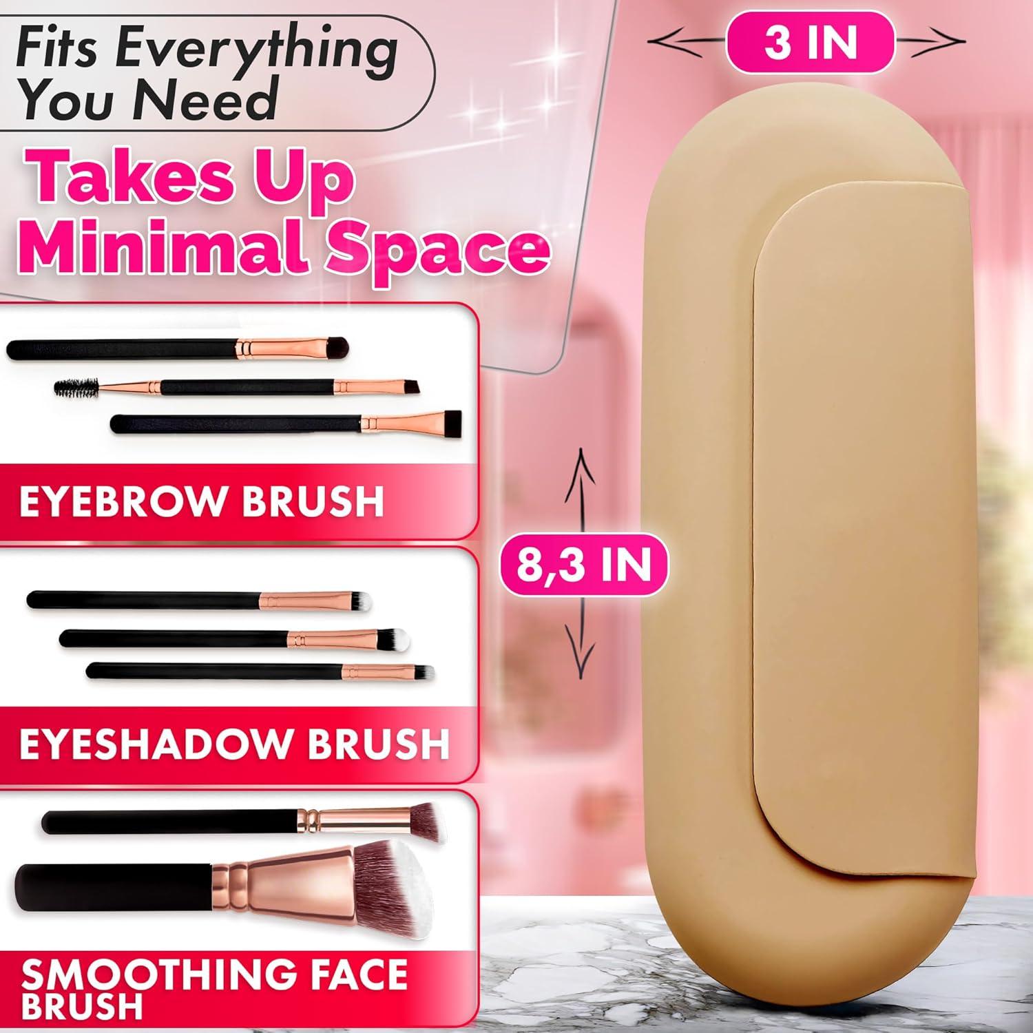 Soporte de Brochas de Maquillaje KETAR Silicona Beige 21.1 cm