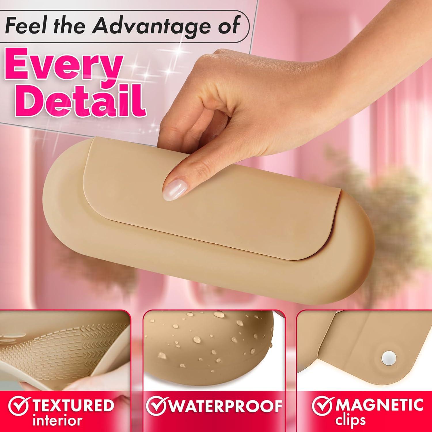 Soporte de Brochas de Maquillaje KETAR Silicona Beige 21.1 cm