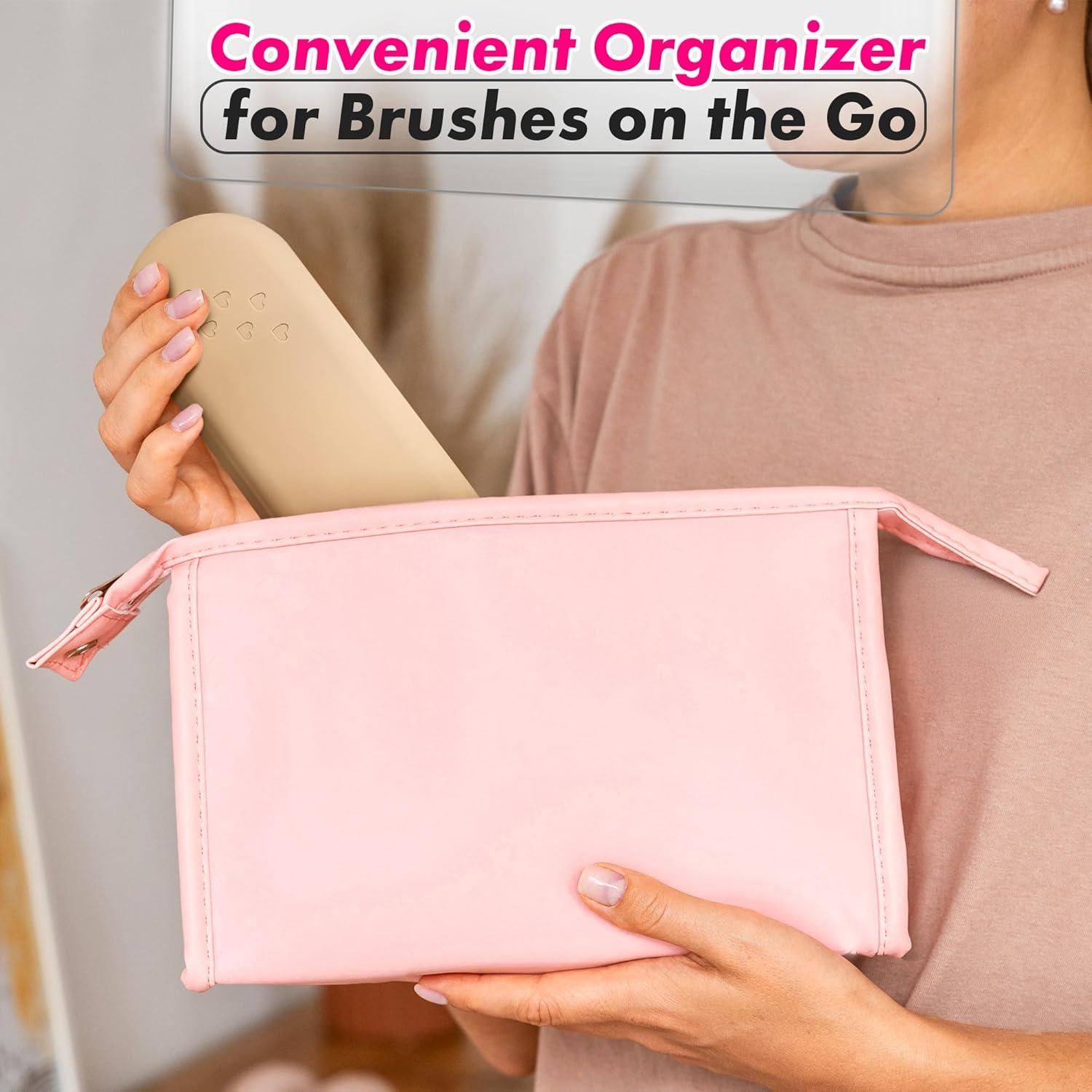 Soporte de Brochas de Maquillaje KETAR Silicona Beige 21.1 cm