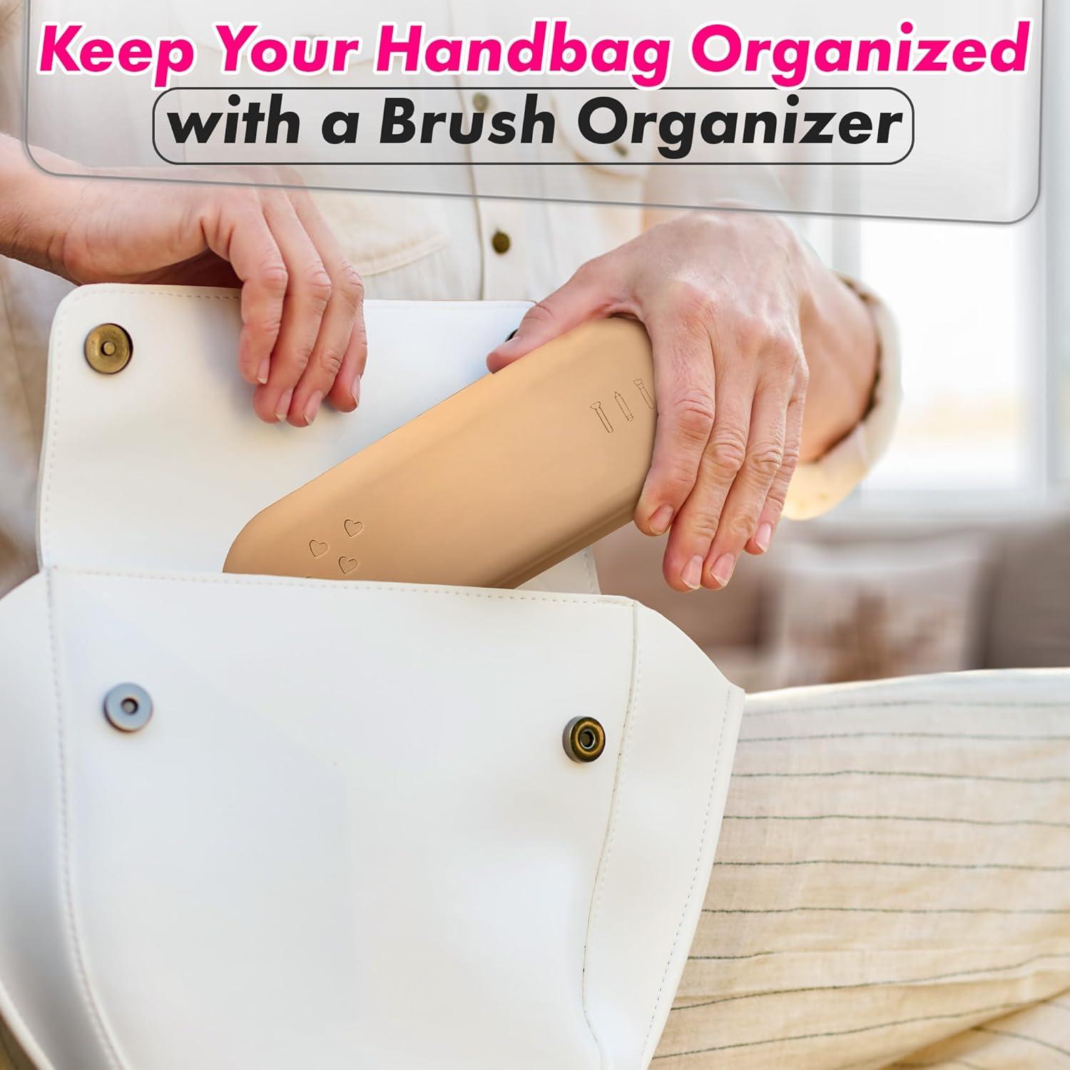 Soporte de Brochas de Maquillaje KETAR Silicona Beige 21.1 cm