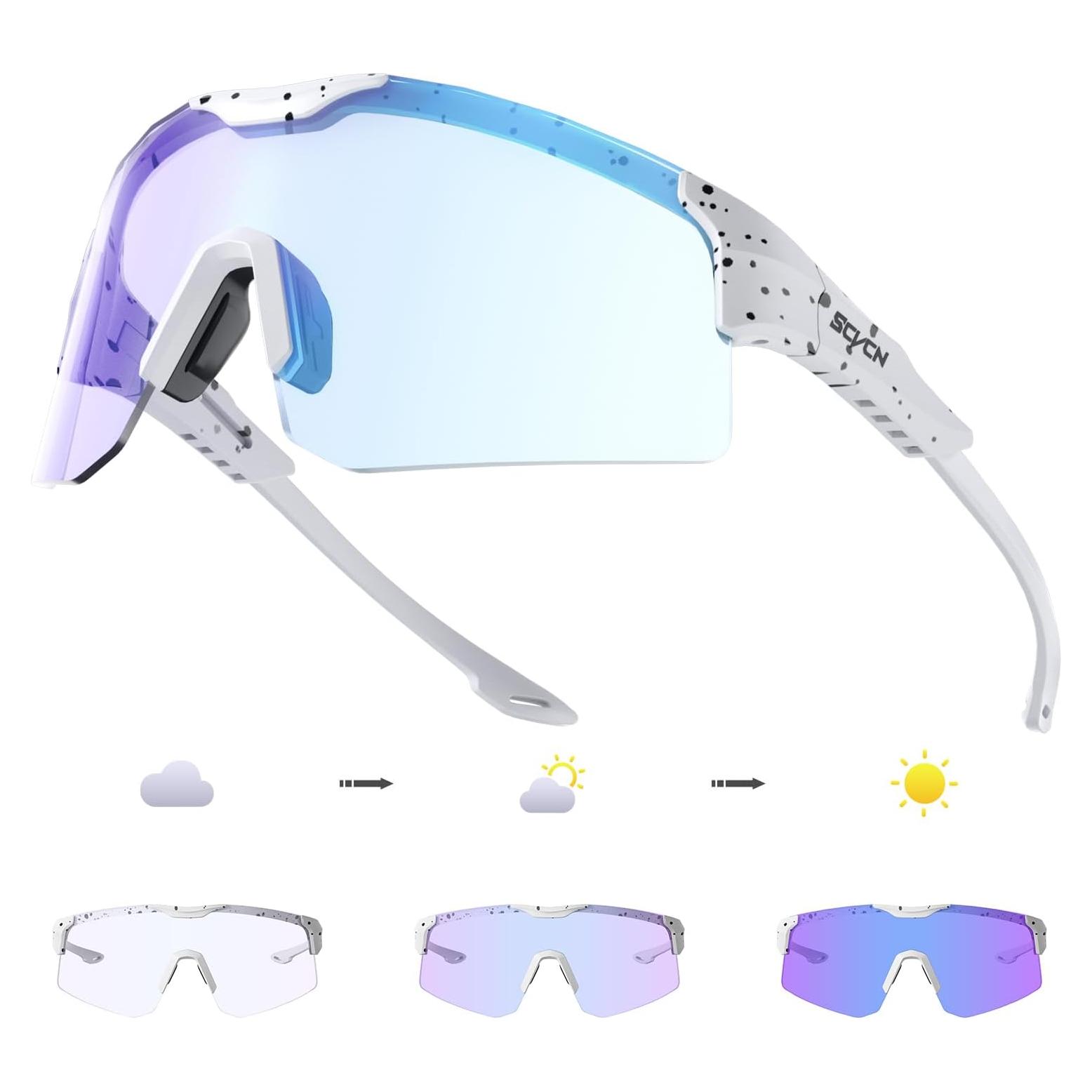 Gafas de Ciclismo KAPVOE Fotoquímicas UV400 Ajustables