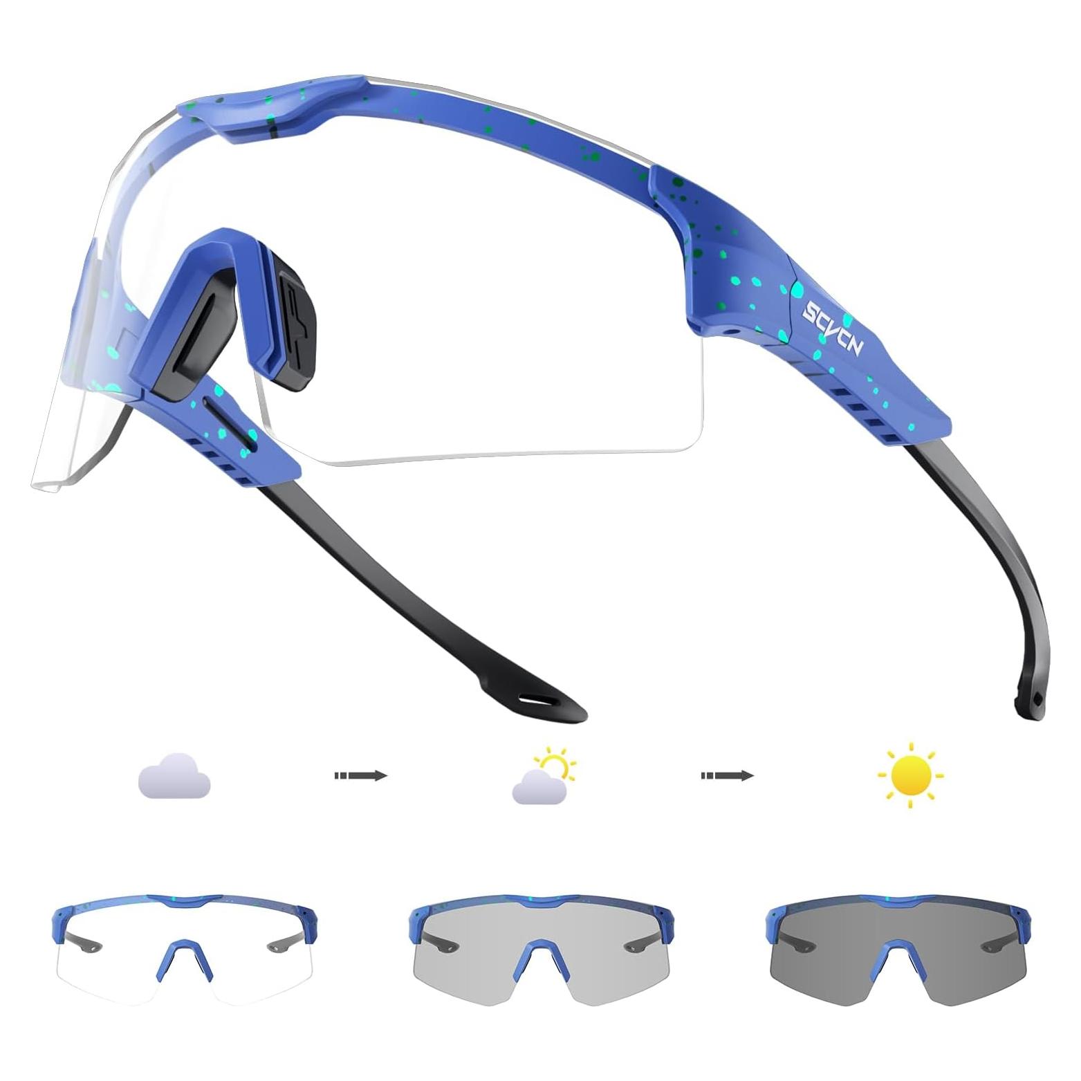 Gafas de Ciclismo KAPVOE Fotoquímicas UV400 Ajustables