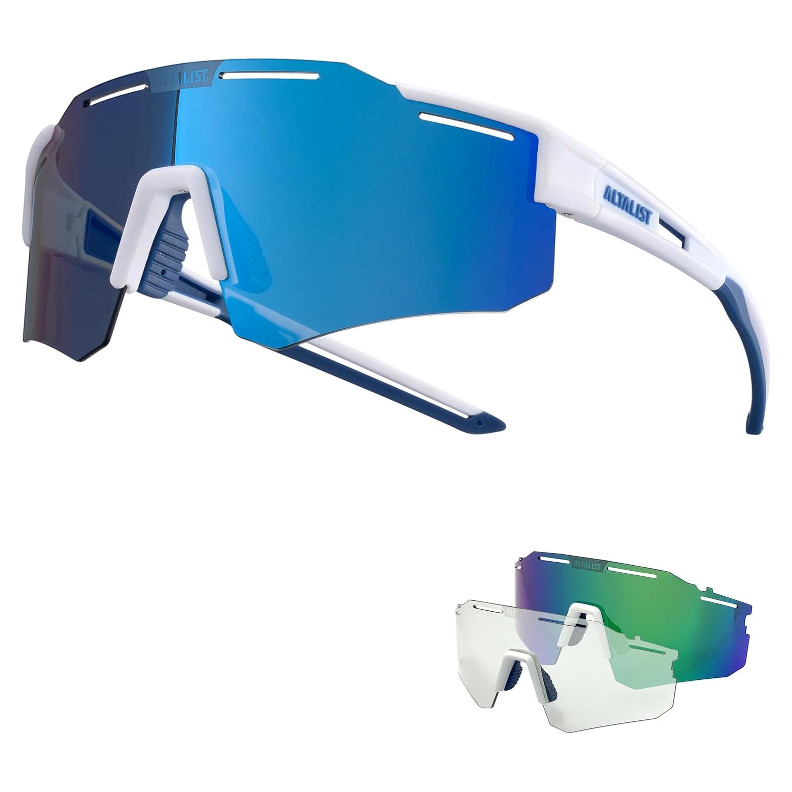 Gafas de Ciclismo ALTALIST UV400 Intercambiables Blancas