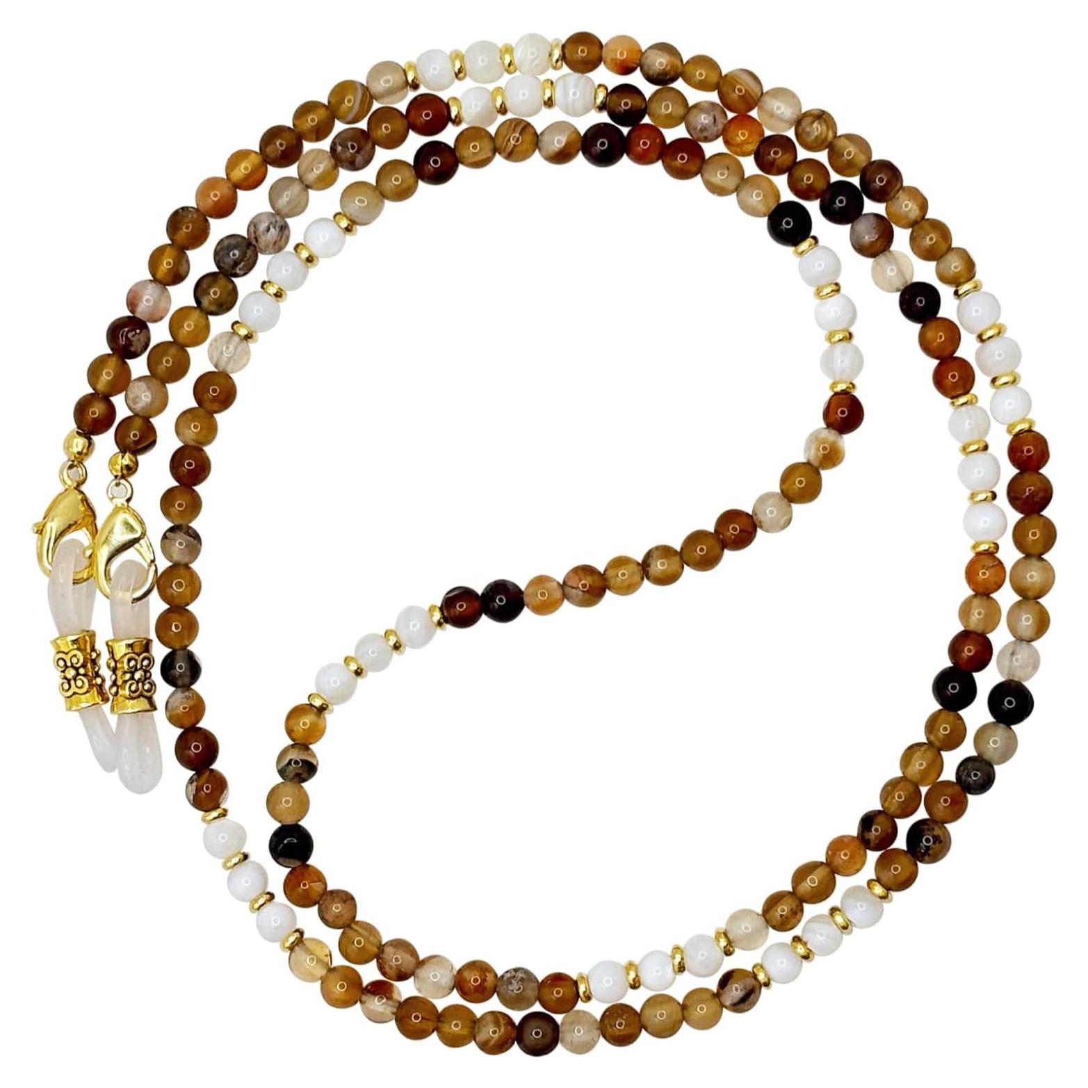 Cadena para Gafas de Sol Agata Café - Correa Elegante