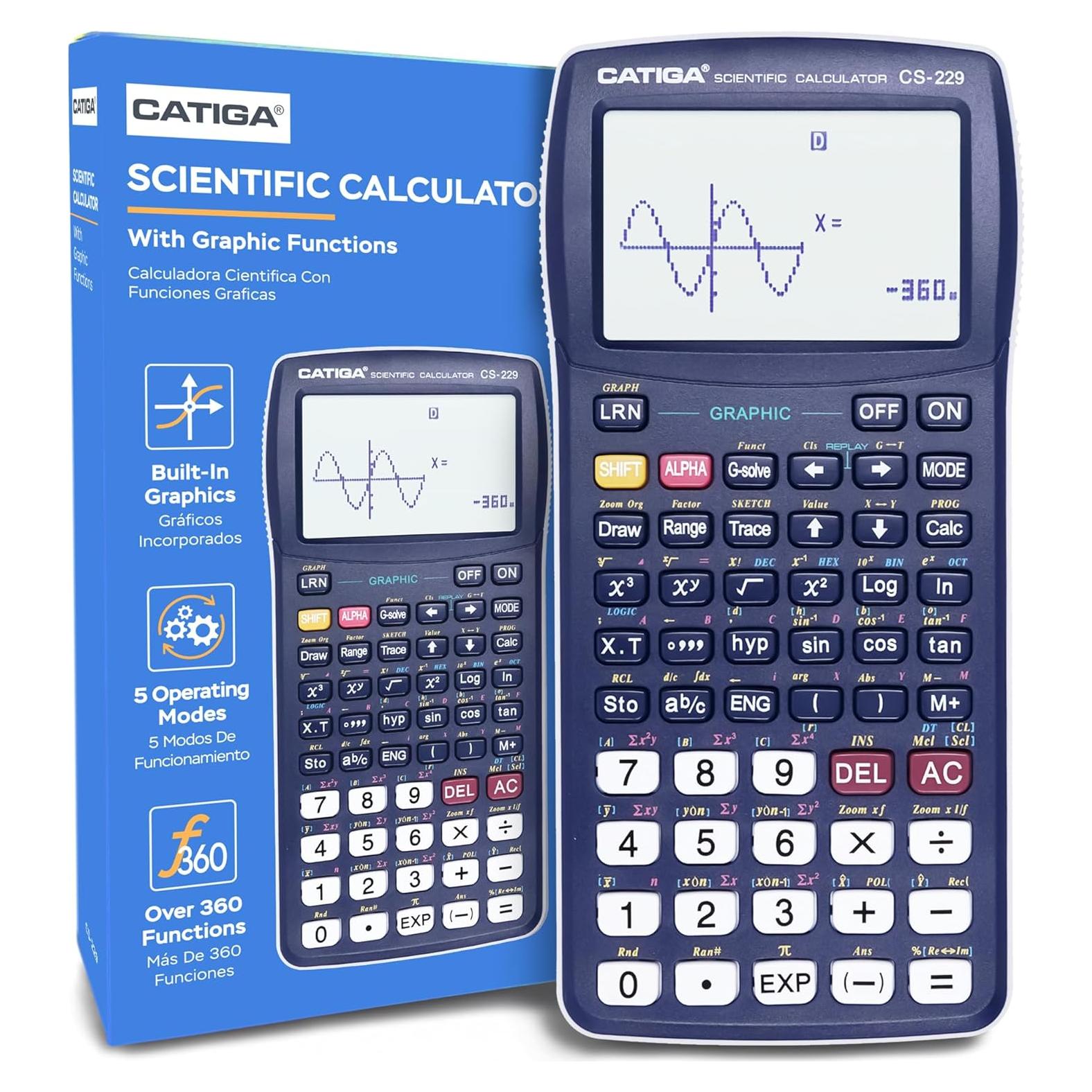 Calculadora Científica Catiga CS229 Gráfica 280 Funciones Azul