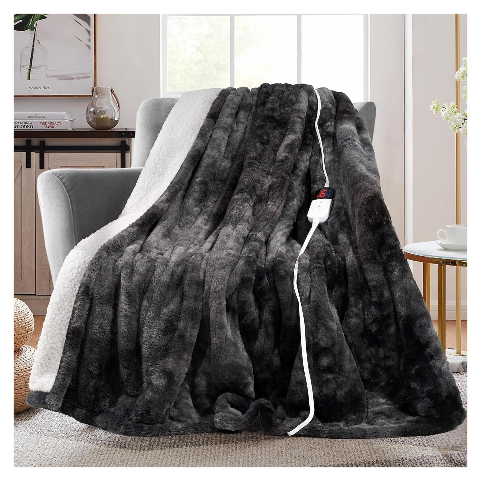 Manta Térmica Eléctrica MAXEVE 50x62cm 6 Niveles Calor Gris