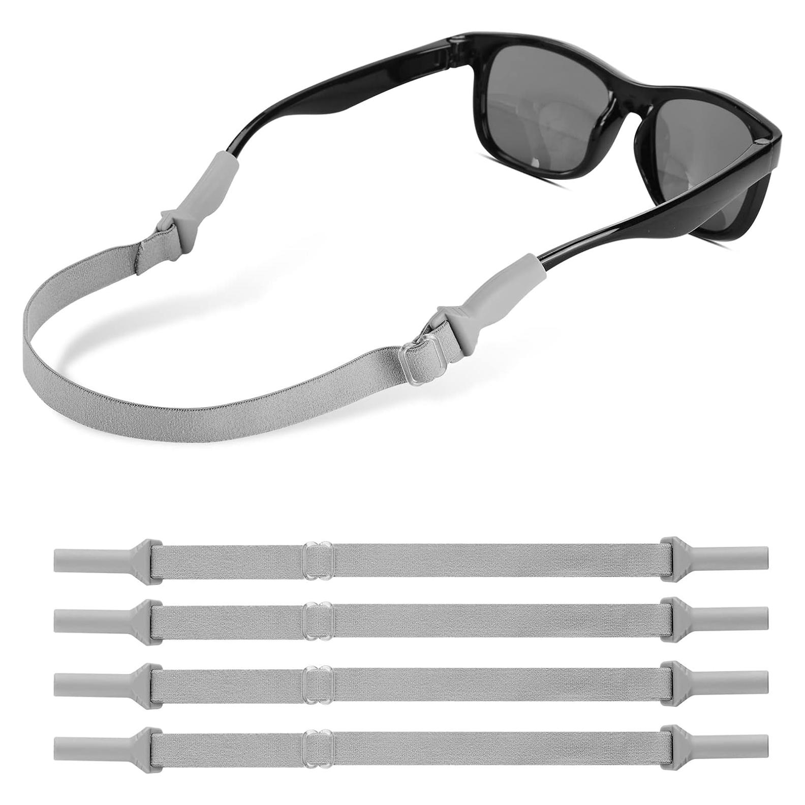 LVVFIT Correas para Gafas Niños 16.5-25.4 cm 4 Piezas Gris