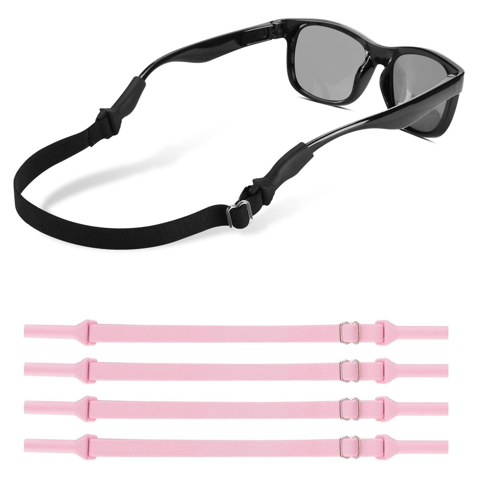 LVVFIT Correas para Gafas Niños 16.5-25.4 cm 4 Piezas Rosa