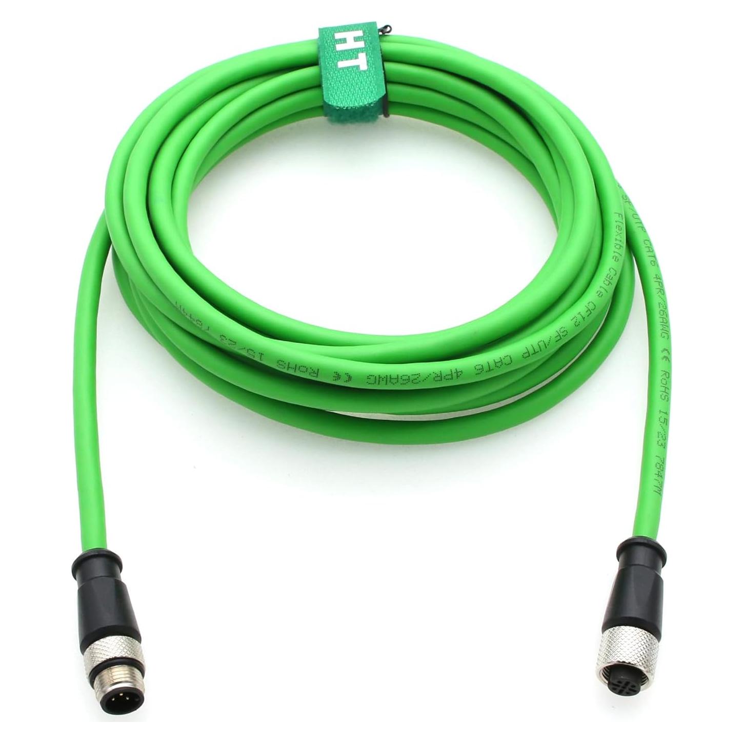 Cable Ethernet M12 HangTon 5M Blindado Impermeable CAT6