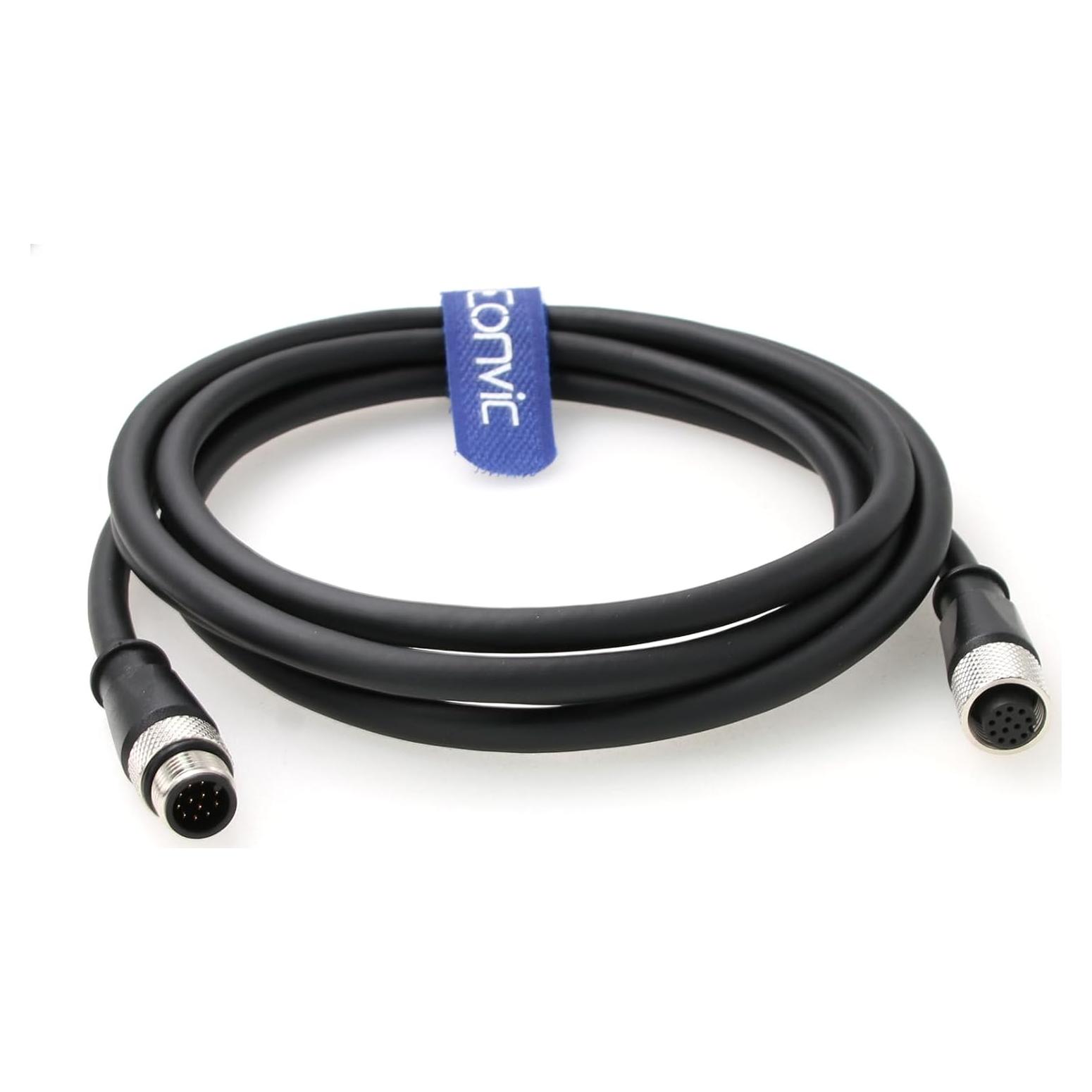 Cable M12 A-Code 12 Pines Macho a Hembra Eonvic 1M