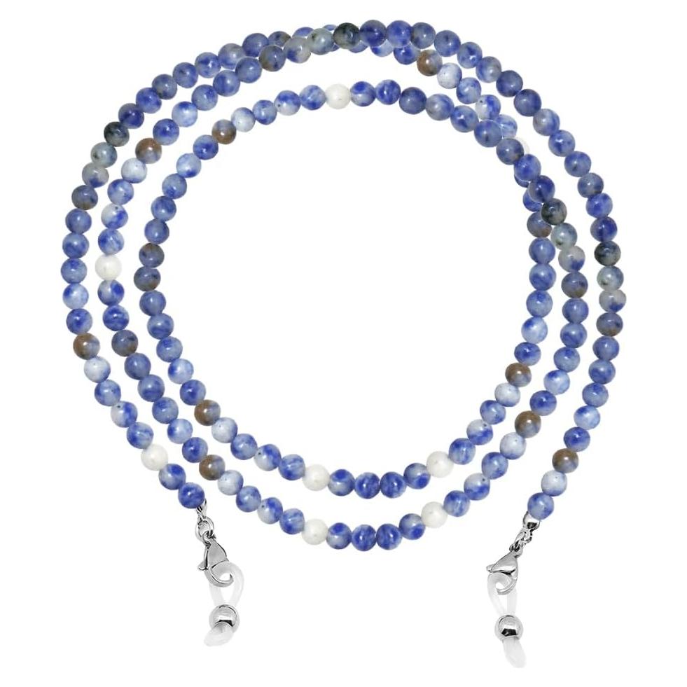 Cadena de Gafas LuReen Sodalita Azul y Blanca 73.66 cm