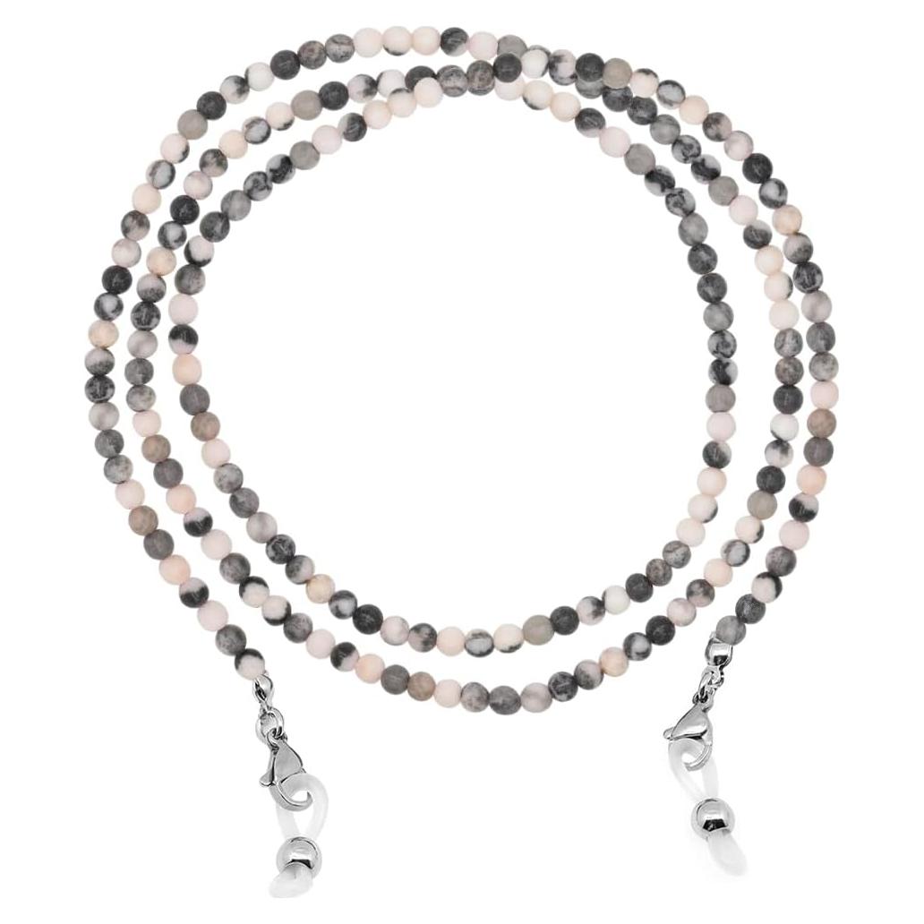 Cadena de Gafas LuReen Cebra Rosa con Perlas 73.66 cm