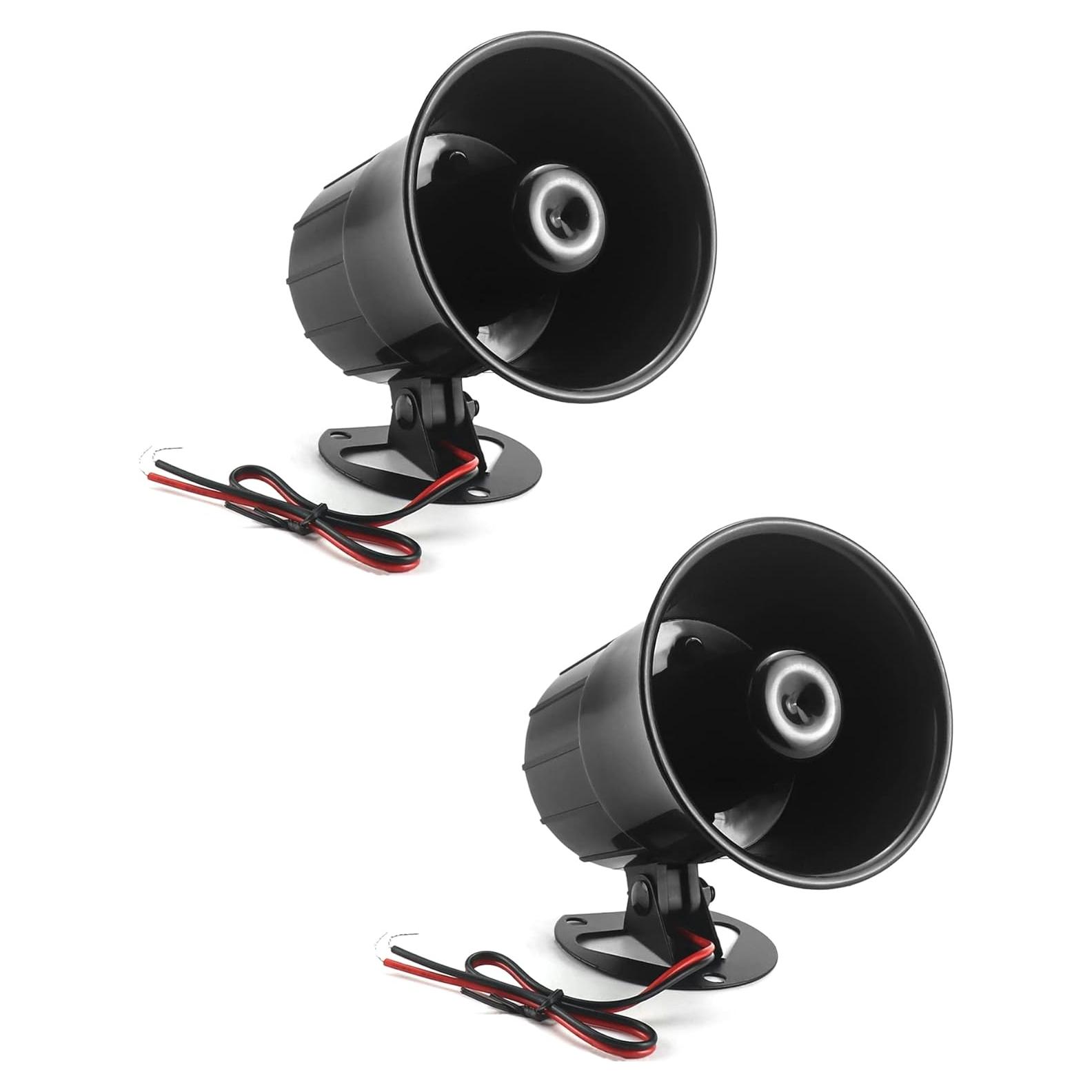 QWORK Sirena Eléctrica 12V 110dB - 2 Paquete Alarma Seguridad