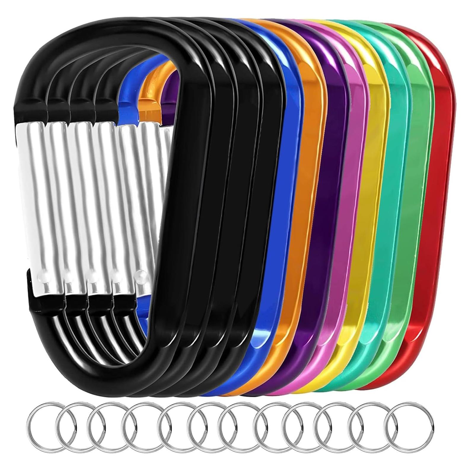 12 Clips de Mosquetón Oupeng Sky Aluminio 66 lb Multicolor