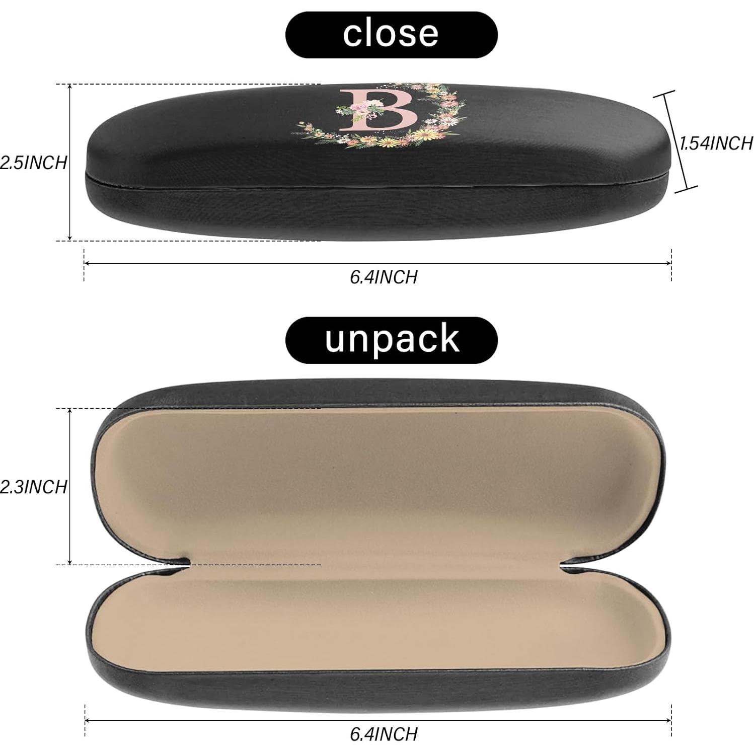 Estuche Duro para Gafas PU con Paño de Limpieza Letra-B