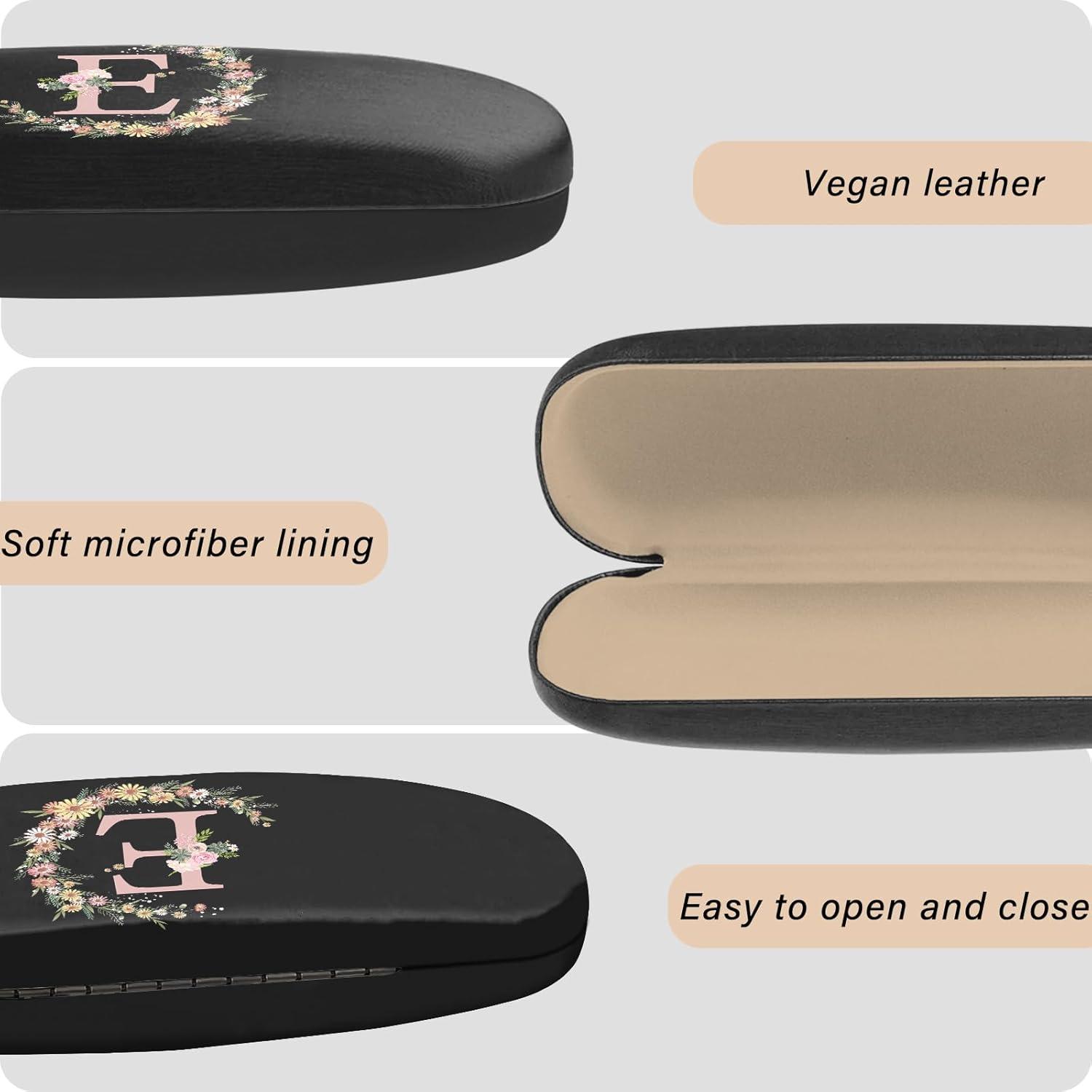 Estuche Duro para Gafas Cuero PU con Paño de Limpieza