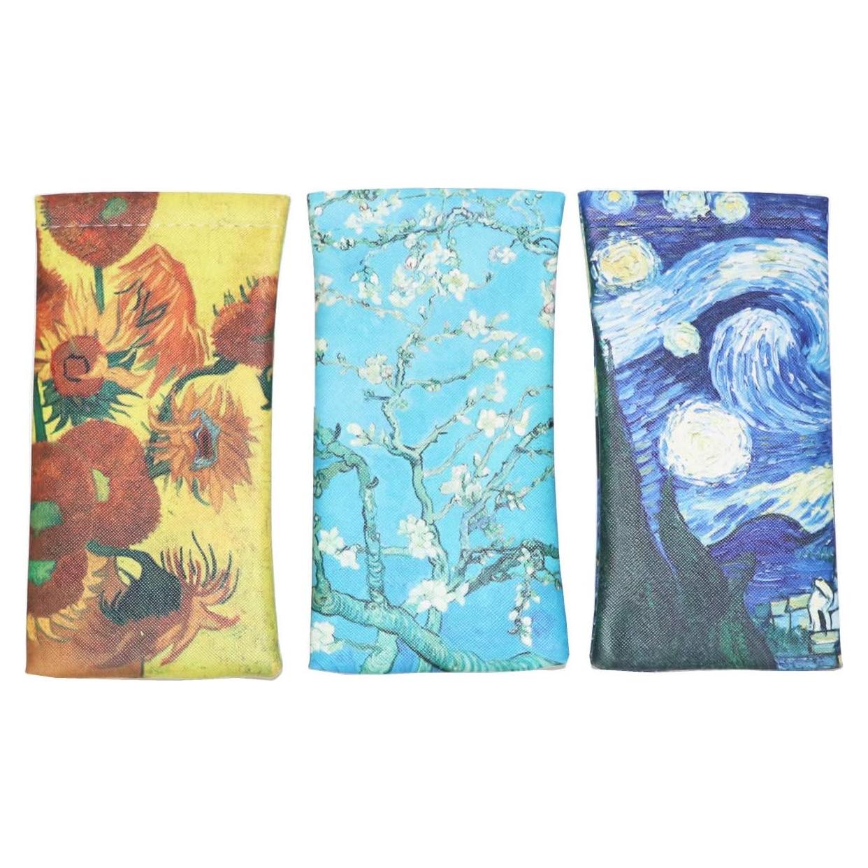 Pack 3 Fundas de Gafas PU con Tapa de Presión