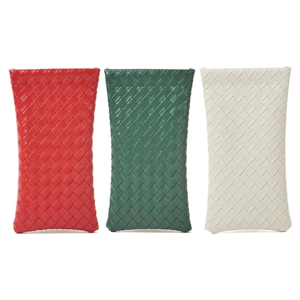 Pack 3 Fundas de Gafas PU con Tapa de Presión