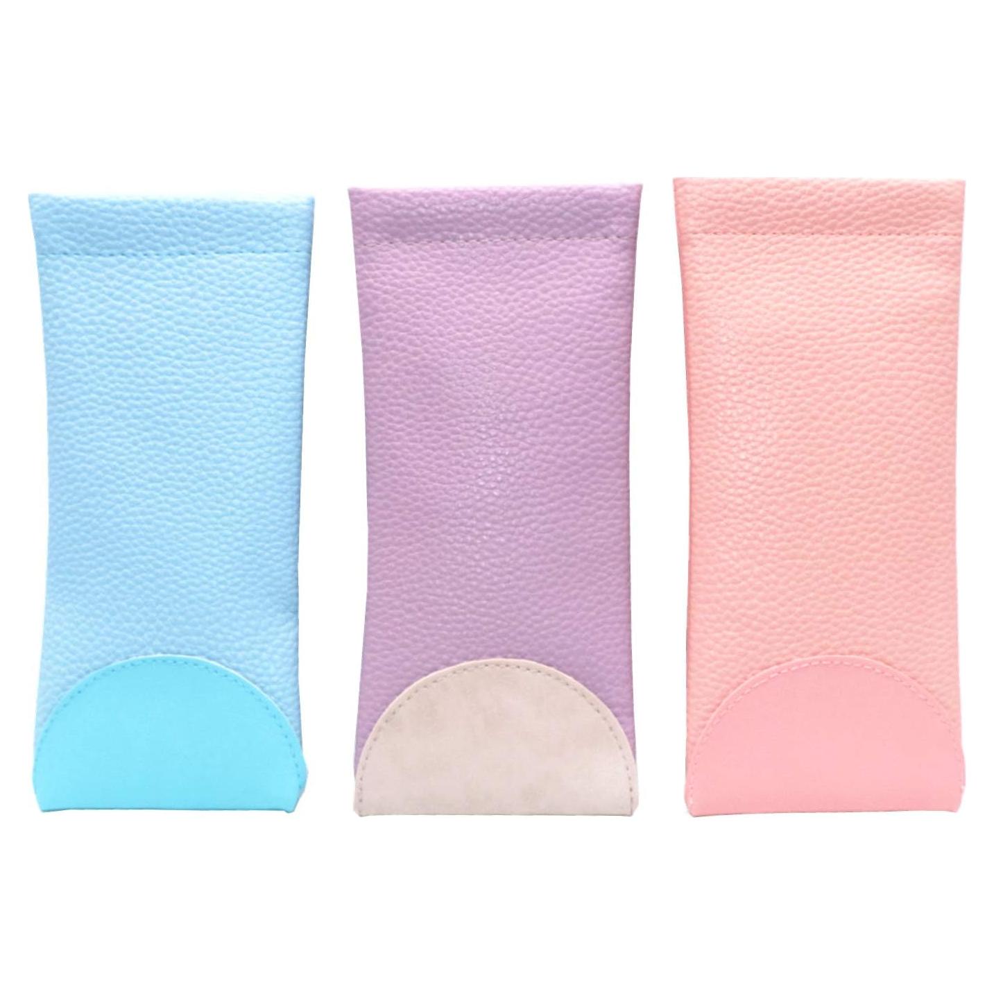 Pack 3 Fundas de Gafas PU con Tapa de Presión