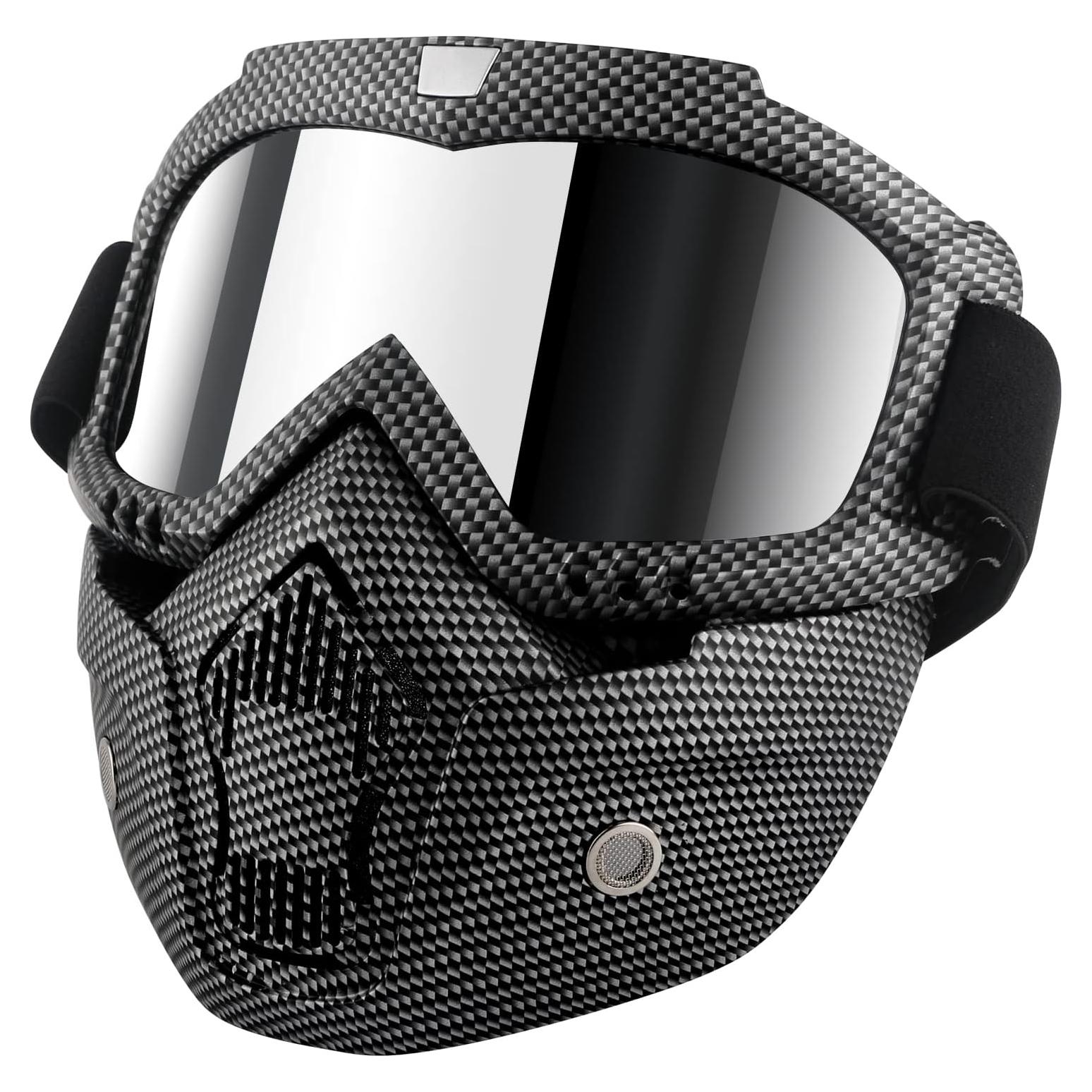 Gafas de Moto GGBuy con Máscara Facial Desmontable