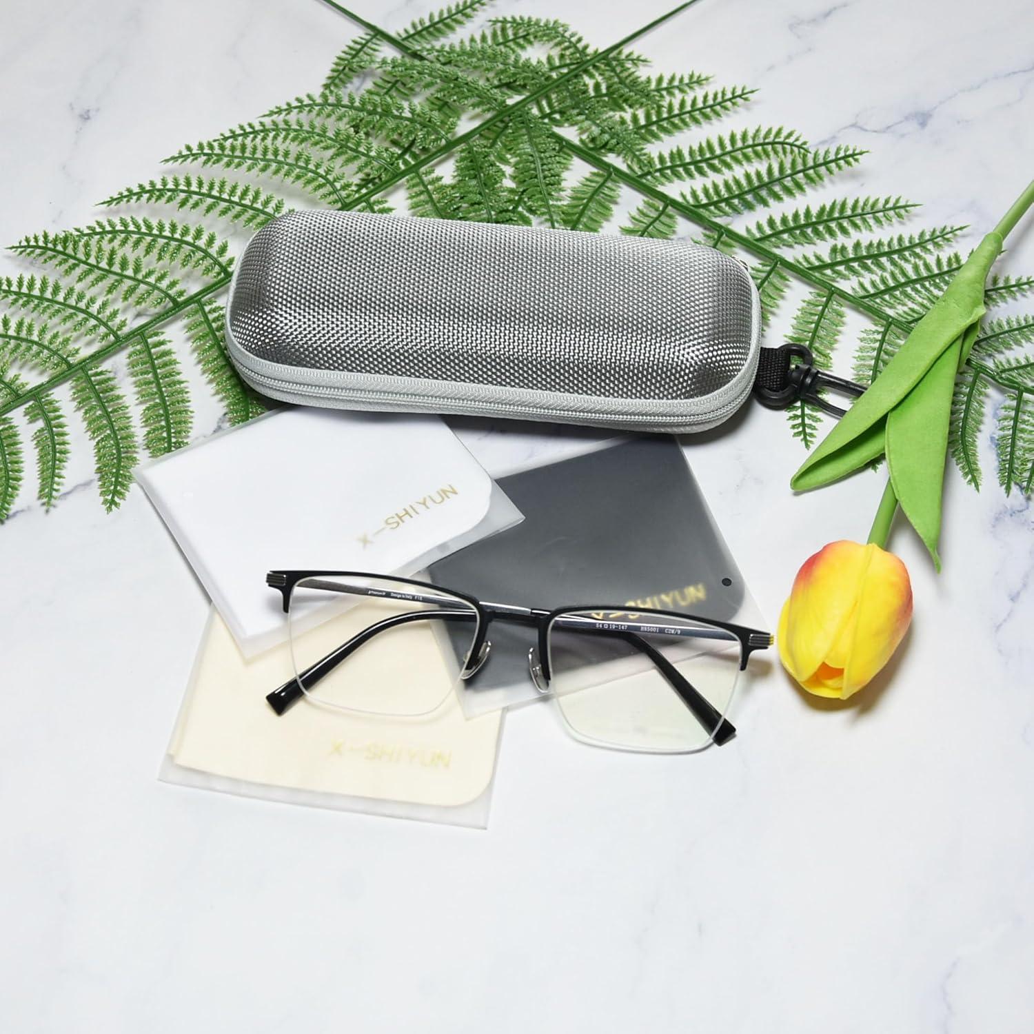 Estuche semi-rígido para gafas unisex - 3 piezas - Plateado