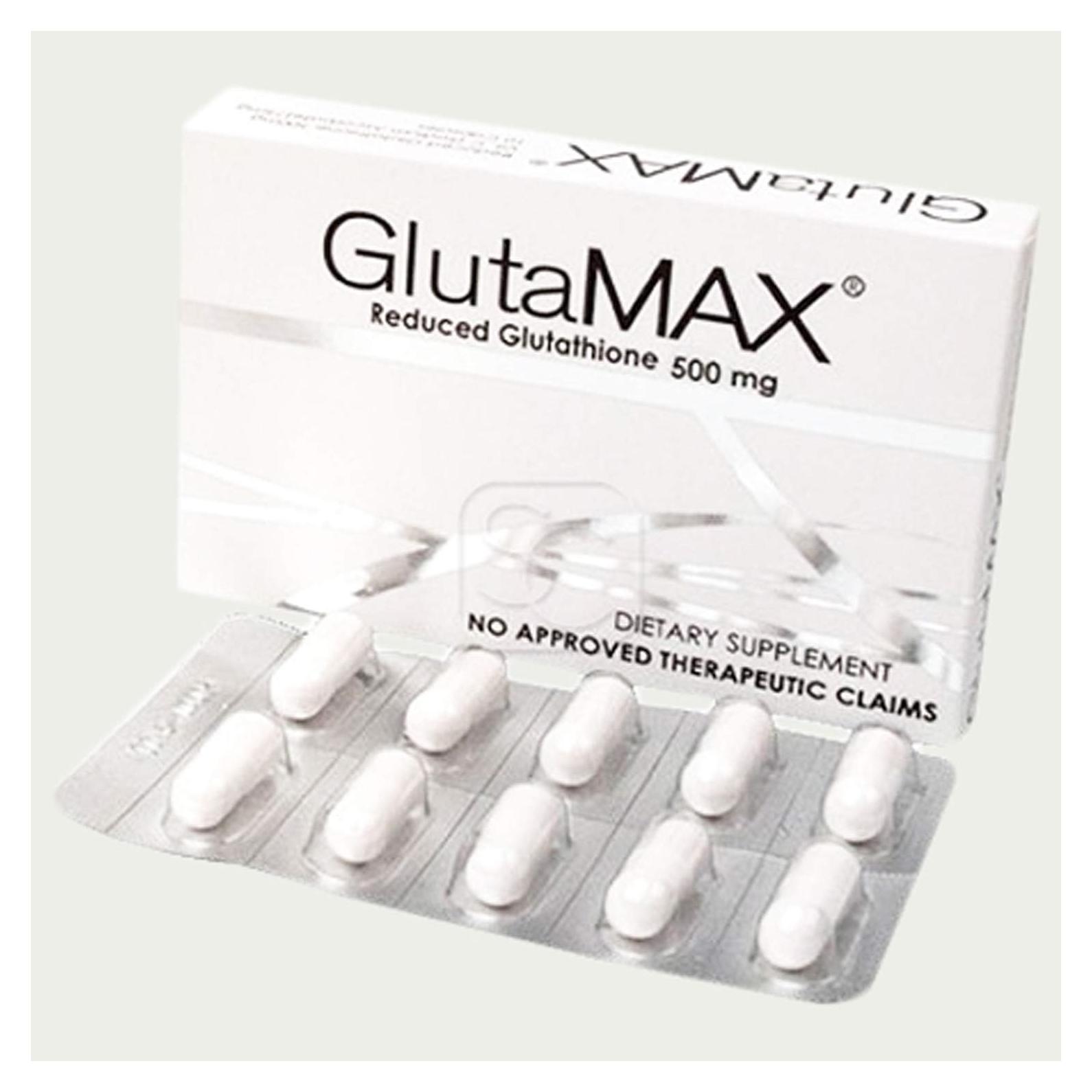 Cápsulas Blanqueadoras de Piel glutaMAX 10 unidades 500mg