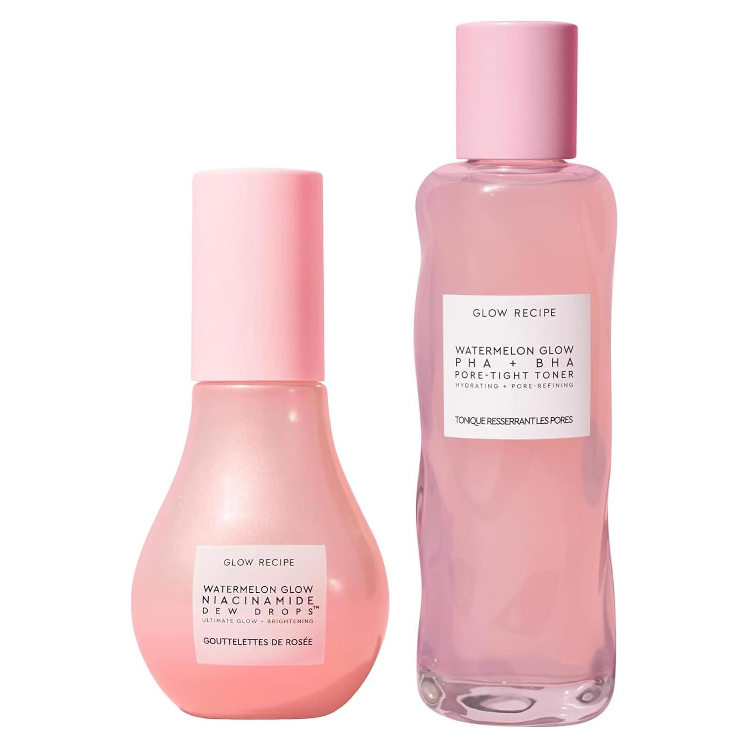 Glow Recipe Set de Cuidado Facial: Niacinamide Dew Drops 40ml + Tónico Watermelon Glow 150ml