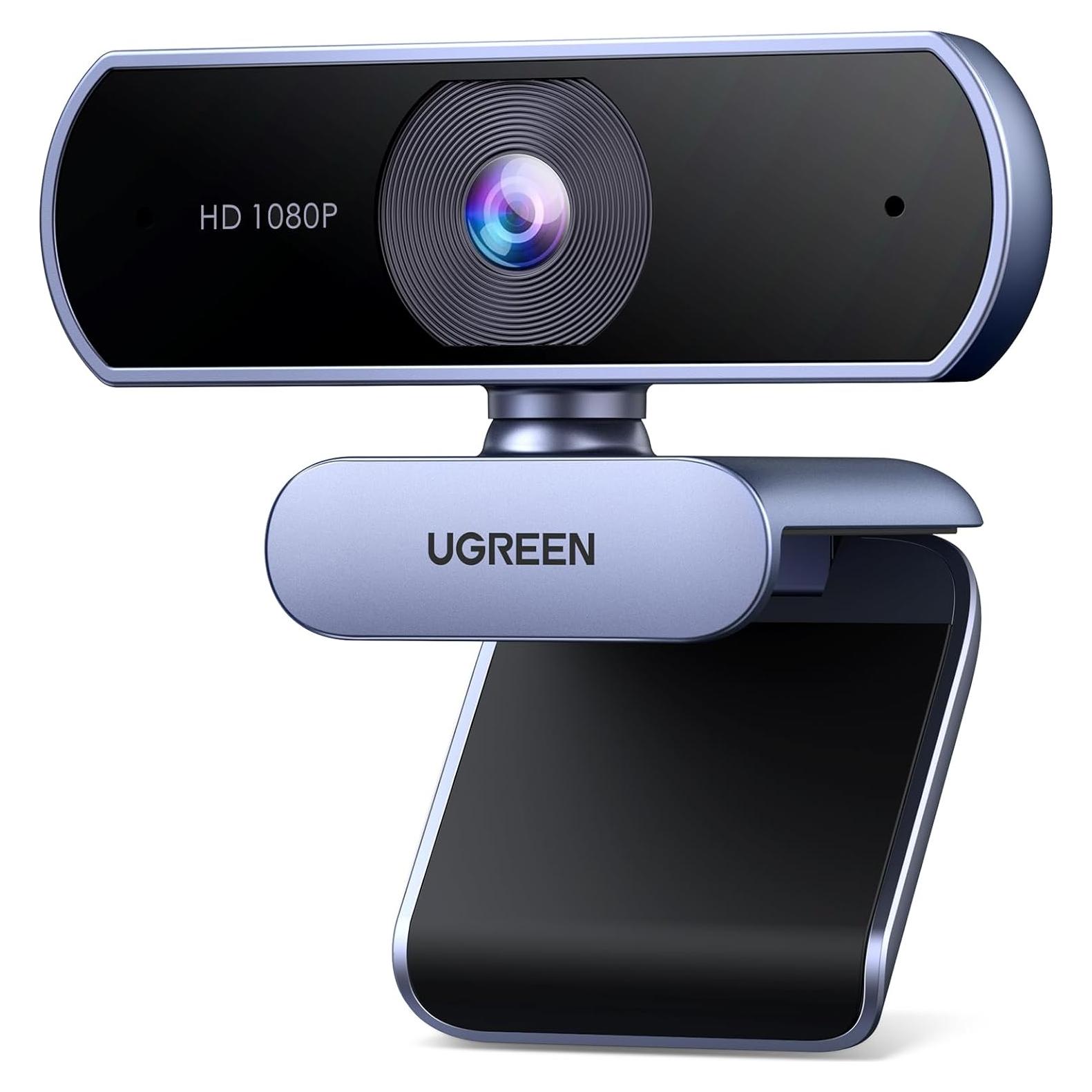 Webcam UGREEN 1080P con Micrófono y Ajuste Automático de Luz